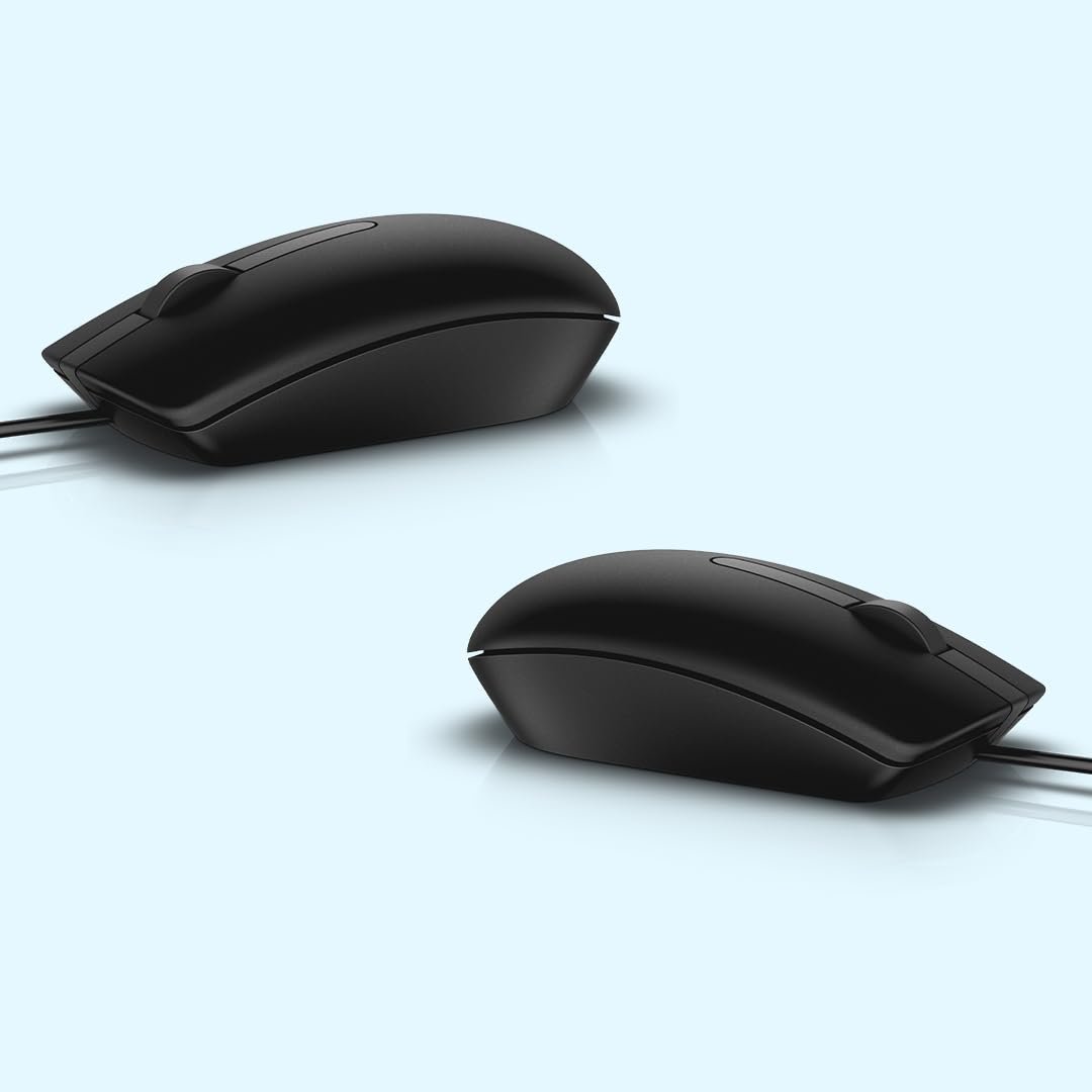 Dell MS116 Wired Mouse, 1000 DPI, Scrolling Wheel, 2 Buttons, 1 x USB, Optical LED Tracking, Plug and Play, Scrolling Wheel, Black - Image 5