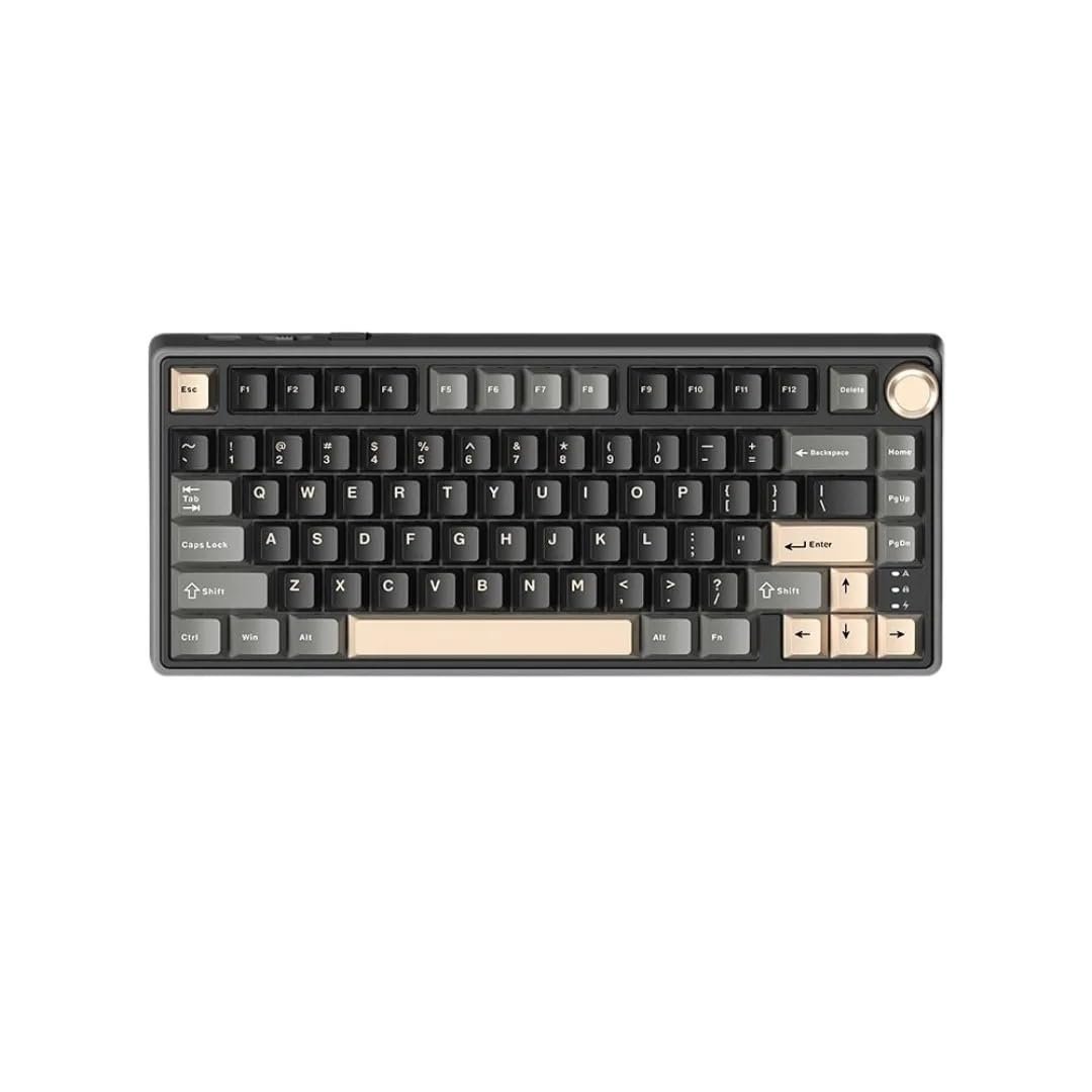 RK ROYAL KLUDGE R75 Wireless Mechanical Keyboard, 75% Percent Custom Gaming Keyboard Gasket Mount RGB Backlit with Knob & PBT Keycaps, BT5.1/2.4GHz/USB-C, Hot Swappable Cream Switch
