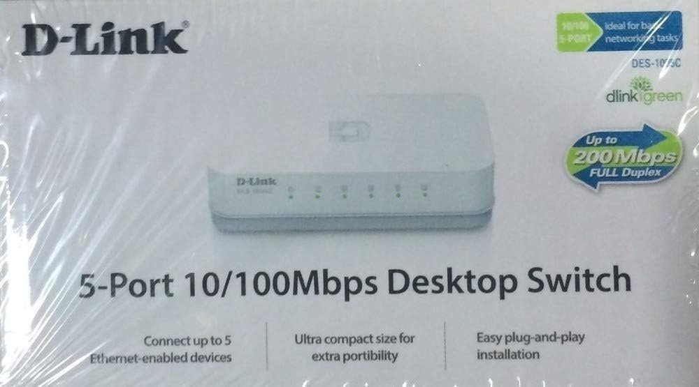 D-Link DES-1005C 5-Port 10/100 Mbps Unmanaged Switch, White - Image 2