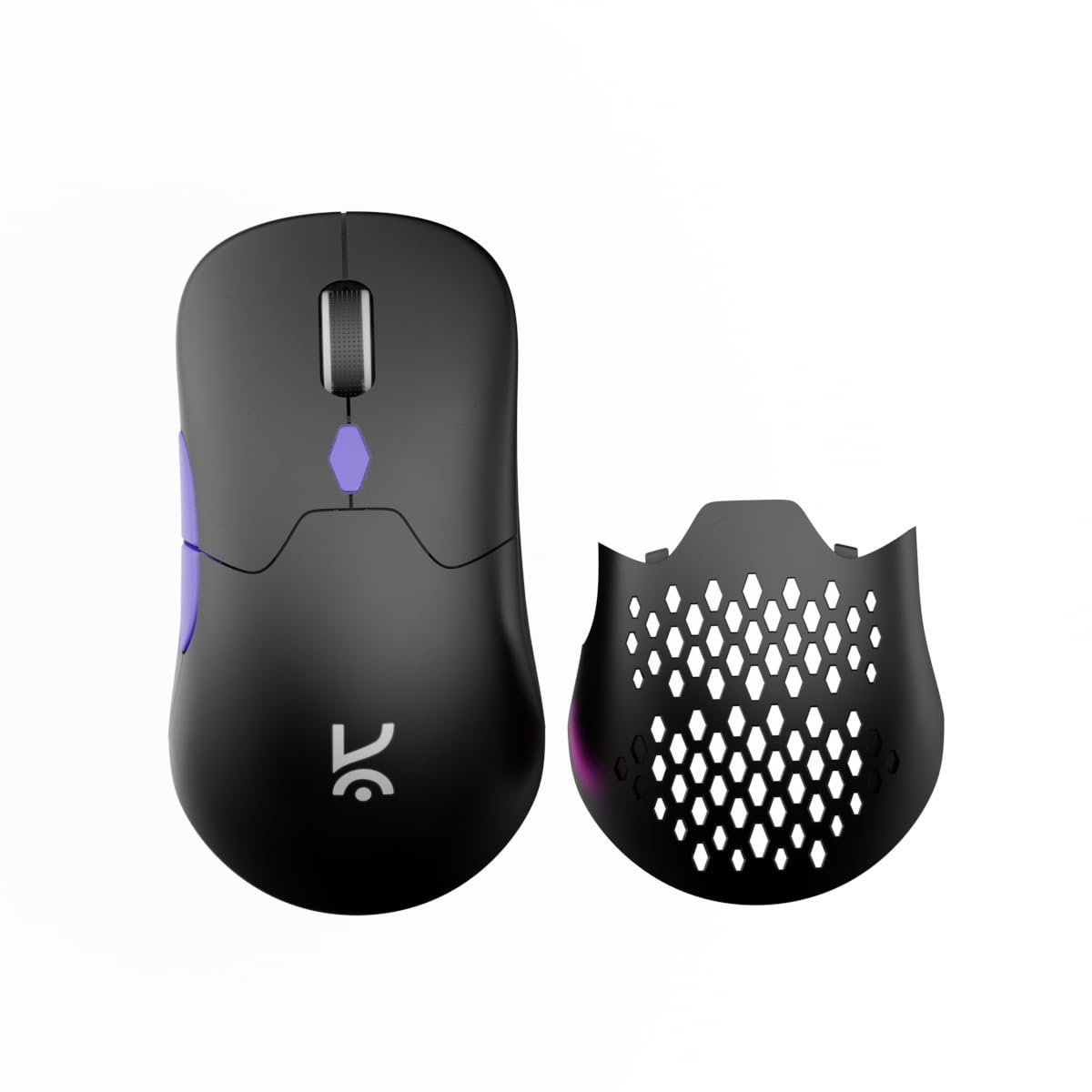 Kreo Chimera V2 RGB Wireless Gaming Mouse with Hot-swappable 50M Switches, Dual Magnetic Shells, 6 Programmable Buttons, Triple-Mode Connectivity & Adjustable DPI up to 12000 (Black)