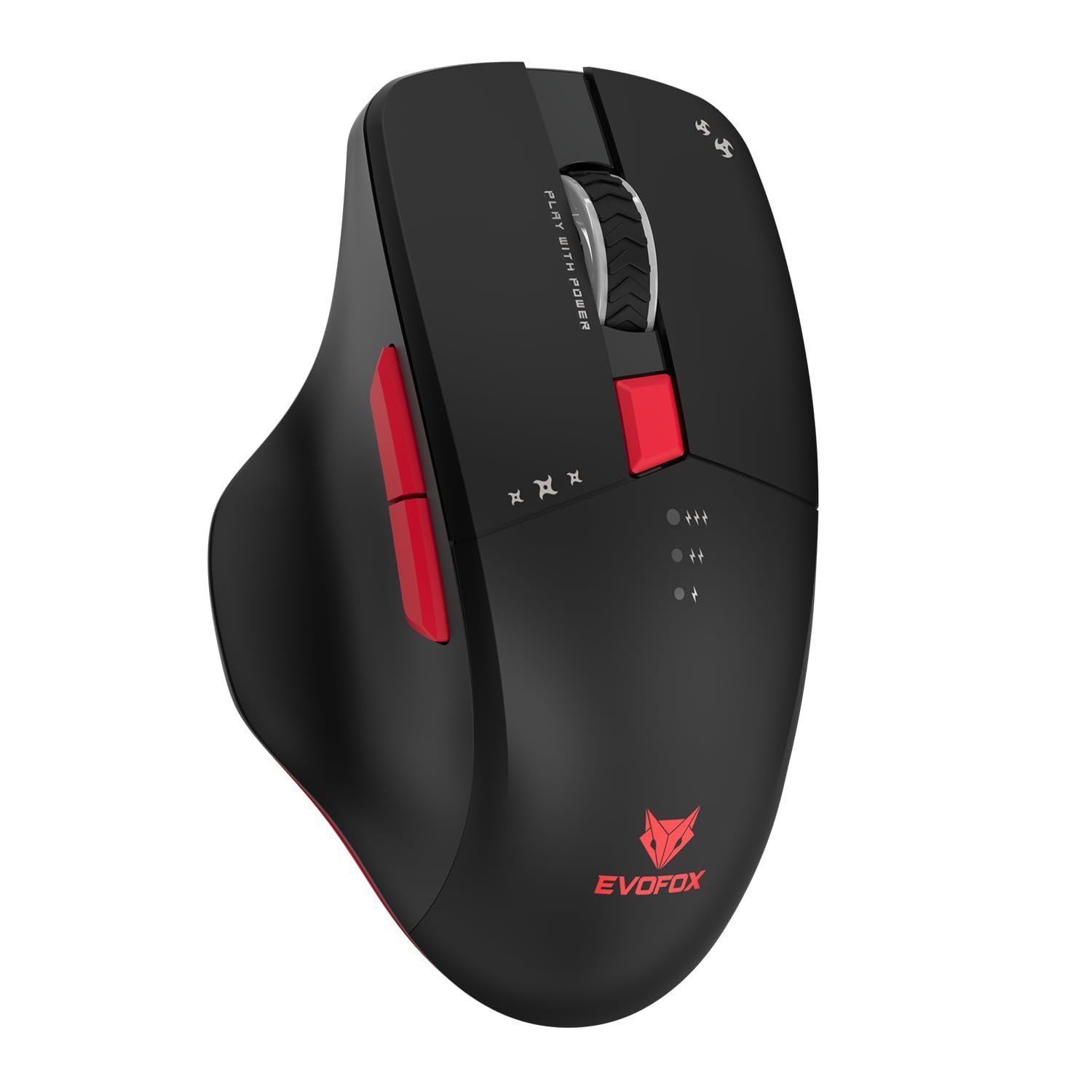 EvoFox Shadow X Pro Wireless Gaming Mouse Tri-Mode Rechargeable | BT, USB 2.4G & Wired, S203 Sensor, 1000Hz Polling Rate, 6400 DPI, RGB Lighting, 6 Programmable Buttons, Software Support