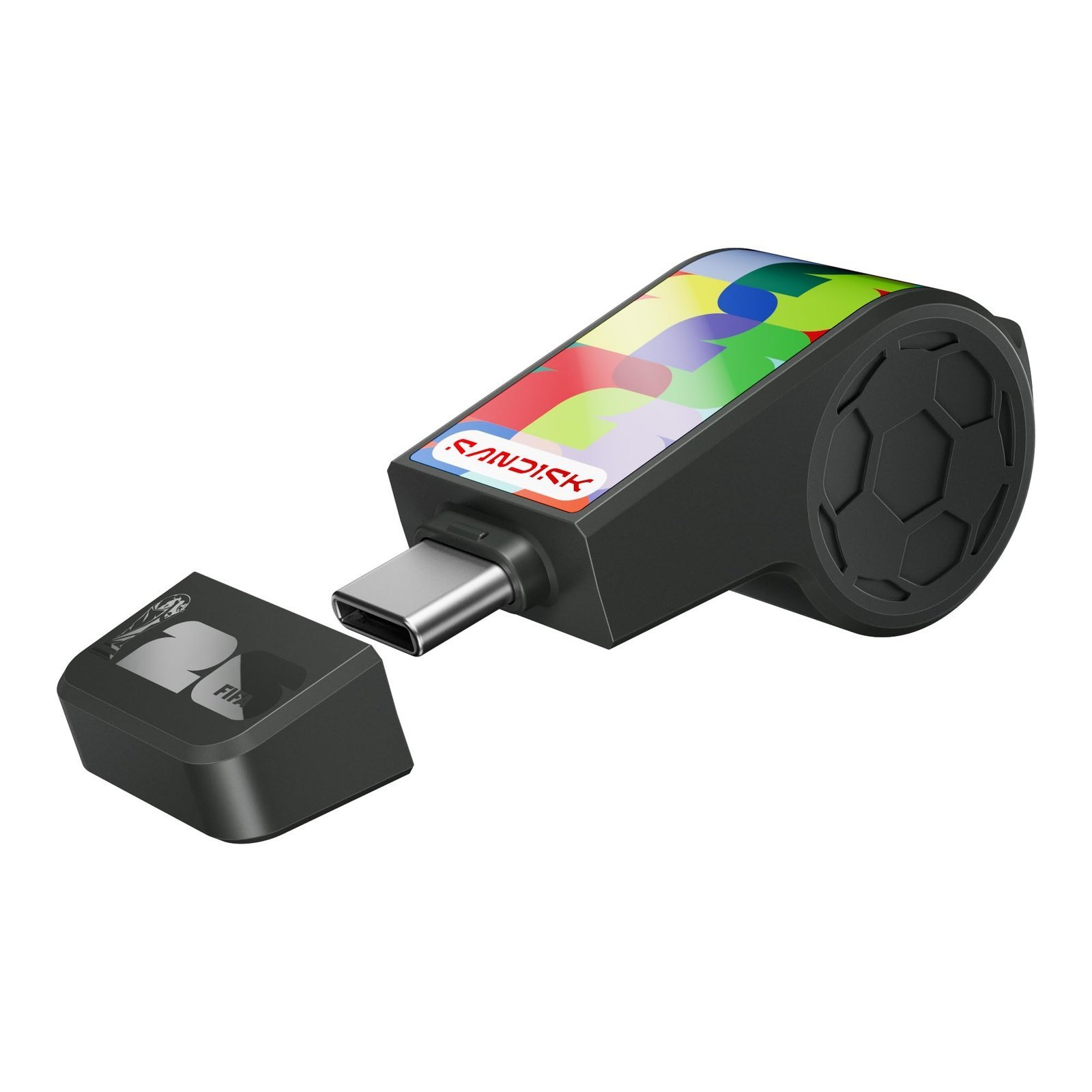 SANDISK USB Type-C Flash Drive 128GB, FIFA World Cup 2026 Edition, Up to 300MB/s, Collectible Whistle Design Pendrive for Smartphone & Laptop