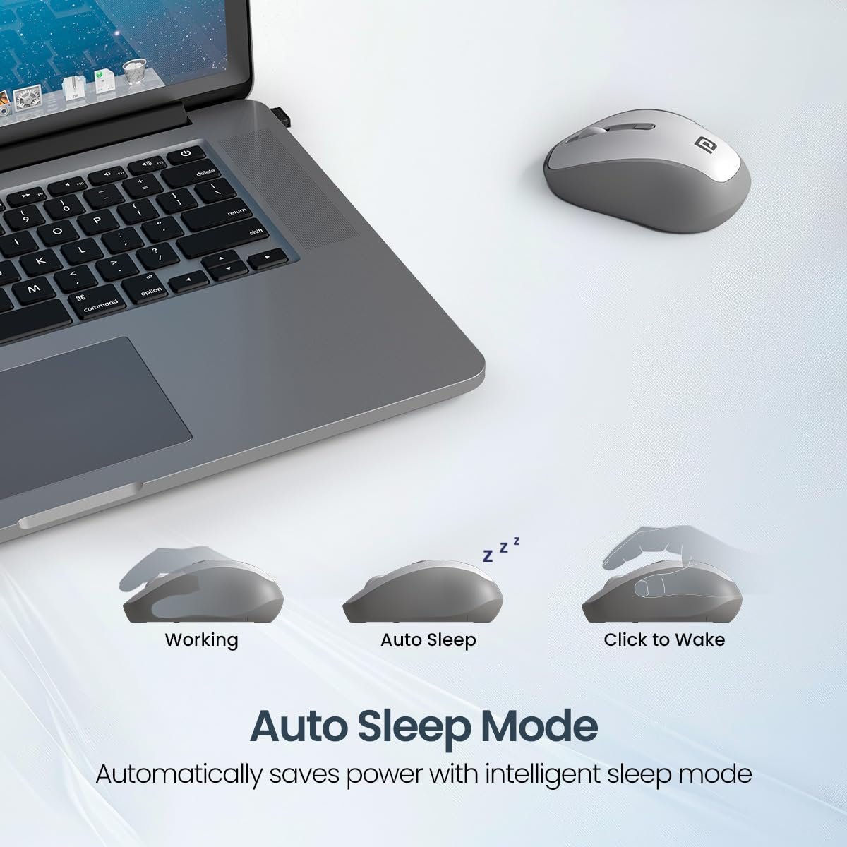 Portronics Toad 34 Wireless Mouse with 2.4 GHz Wireless, Adjustable Sensitivity, USB Receiver, Ergonomic Design, for Laptops, Desktops PC, Mac (White) - Image 7