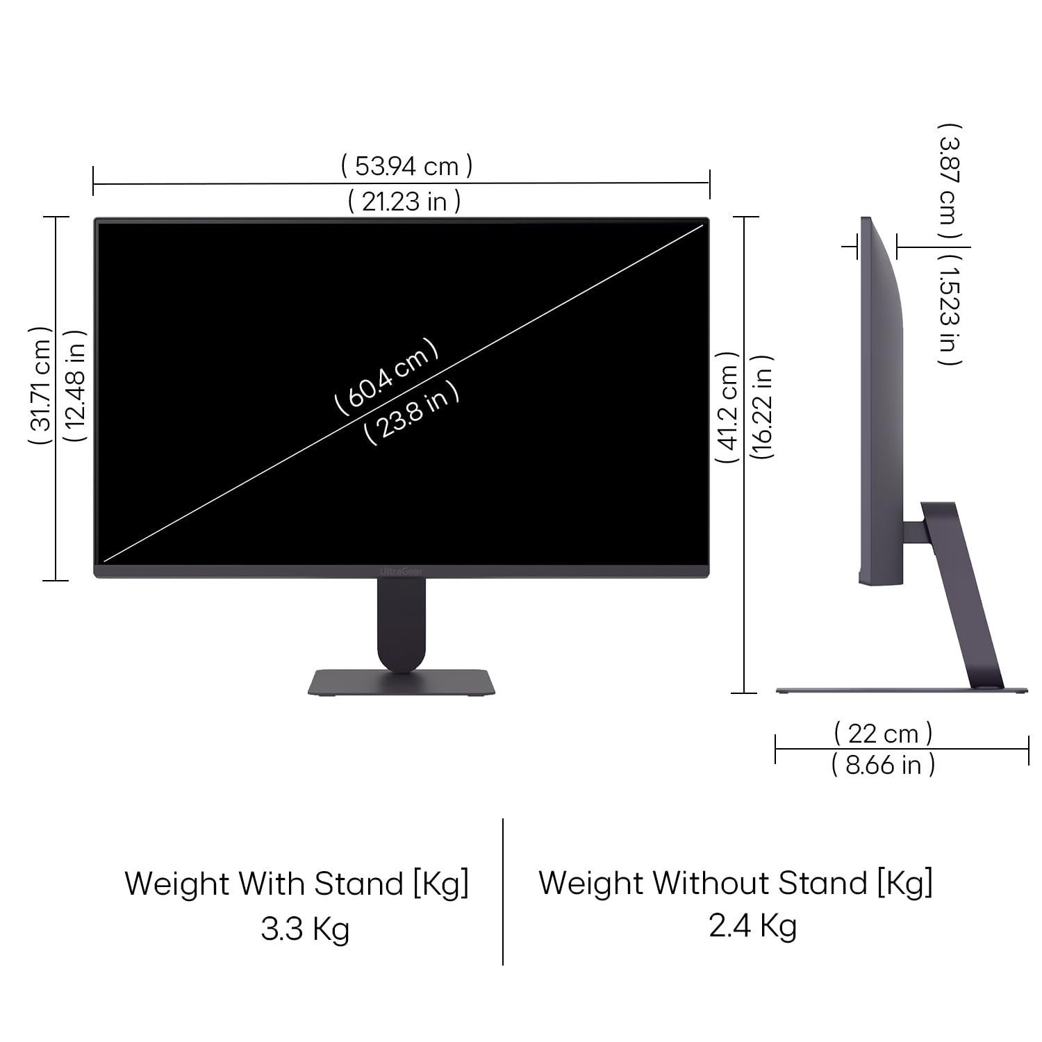 LG 24G411A 60.4 cm(24 Inch) Ultragear FHD(1920 x 1080) IPS Gaming Monitor, 1ms MBR, 144Hz (O/C), HDR10, NVIDIA G-Sync Compatible, AMD FreeSync, HDR10, HDMI, DP, HP Out, Anti-Glare, Slim Stand, Black - Image 4