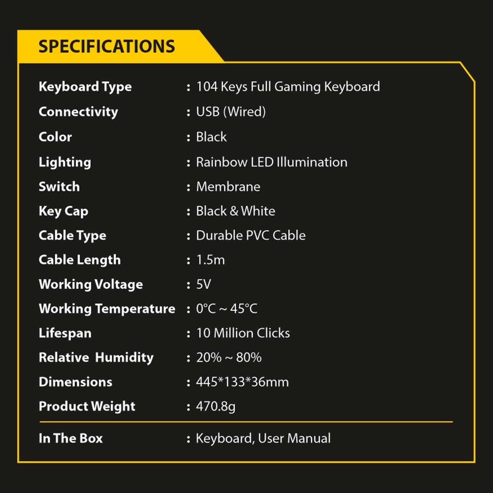 Ant Esports KM1400 Pro Backlit Membrane Gaming Keyboard - Image 8