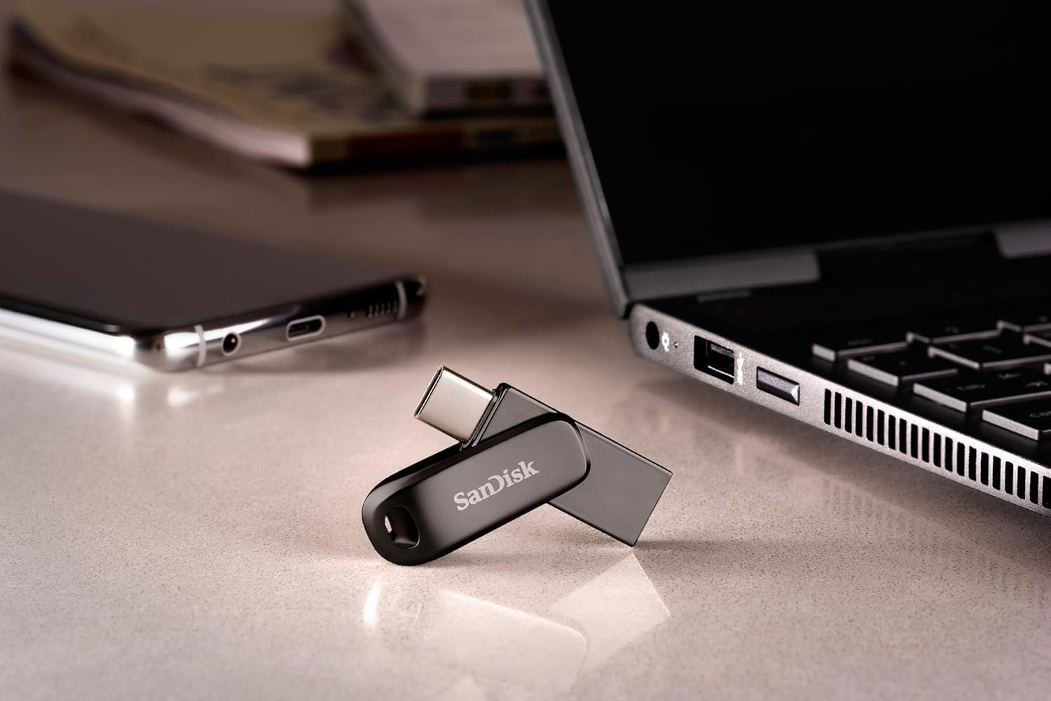 SANDISK Ultra Dual Drive Luxe Type-C 128GB, OTG, Upto 400MB/s, Pendrive, Gray, 5Y Warranty (SDDDC4-128G-I35GY) - Image 6