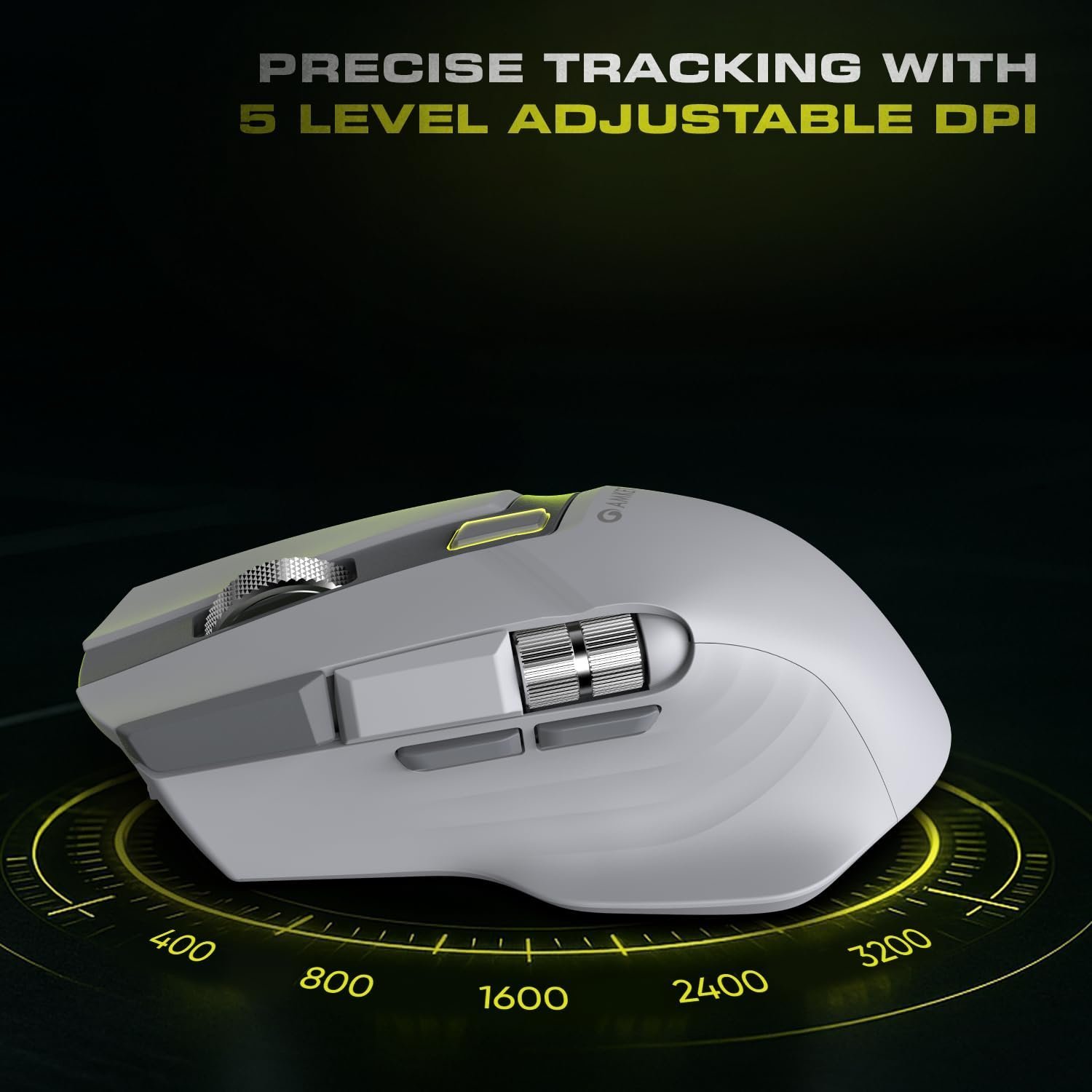 Amkette XS Series Flow S Ergonomic Wireless Mouse/Bluetooth Mouse with Side Scroll, 2.4G + 3×BT, 7 Buttons, Multi-OS, 3200 DPI Adjustable, 1000Hz Polling, 800mAh Rechargeable - Image 7