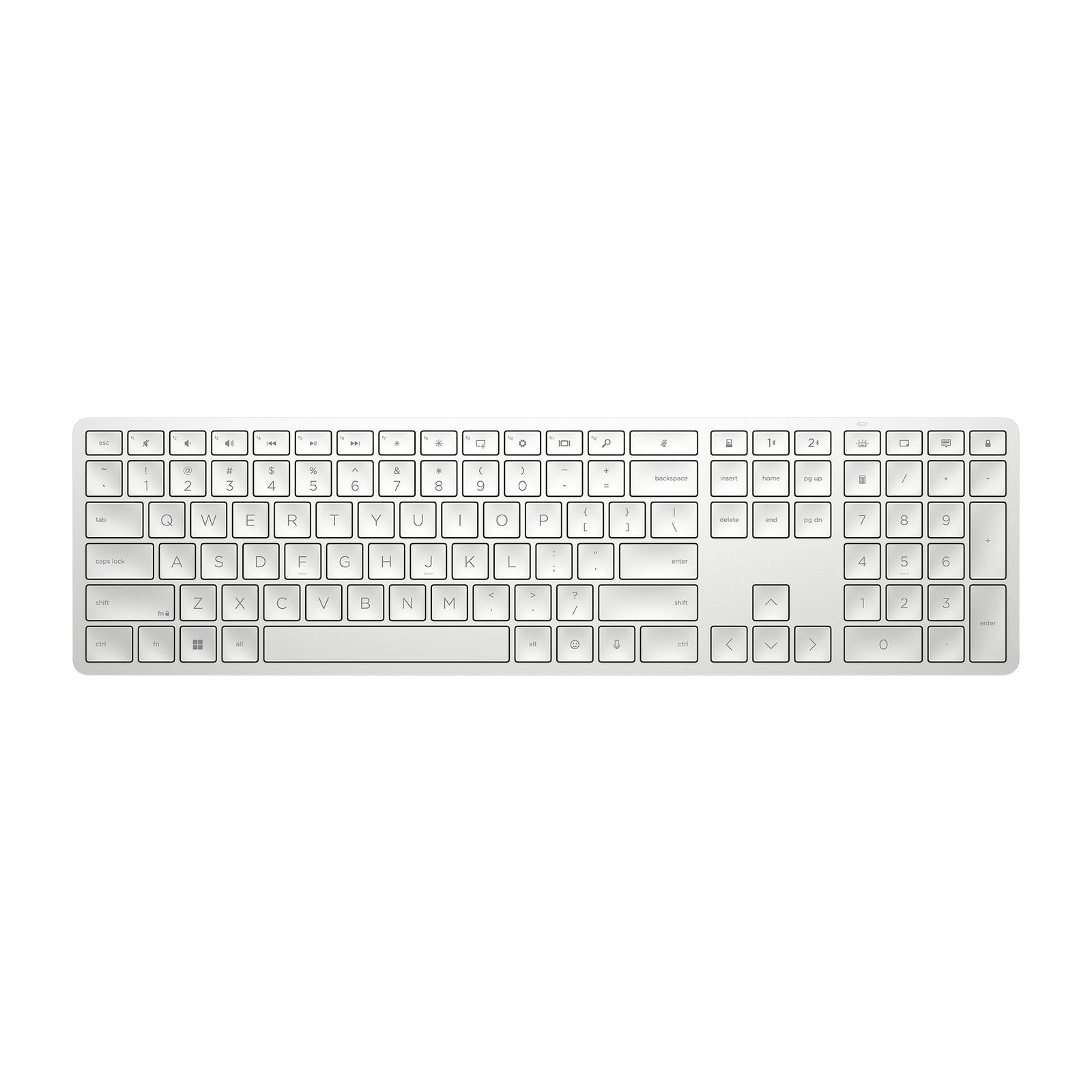 HP 970 Creator Keyboard, Wireless and Multi-Device with 20 programmable Shortcut Keys, Backlit with sensors, up to 6 Month Battery, AES encrypted, 1yr Warranty, 0.67 kg, Silver