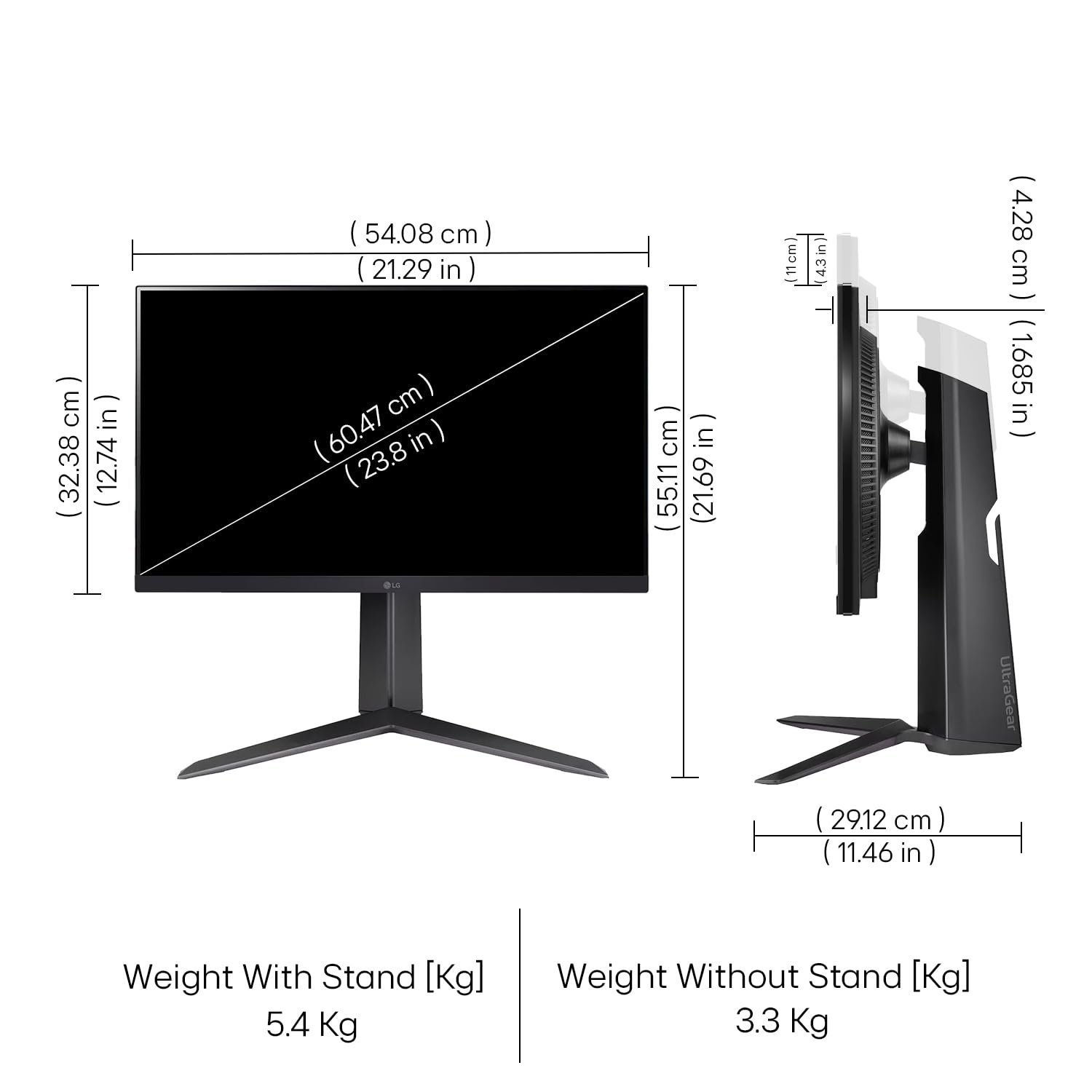 LG 24GS65F Smartchoice 60.47cm (23.8Inch) Ultragear FHD (1920x1080) IPS Gaming Monitor, 180Hz, 1ms, NVIDIA G-SYNC Compatible, AMD FreeSync, DP, HDMI, Tilt/Height/Pivot Adjustable, Anti-Glare (Black) - Image 4