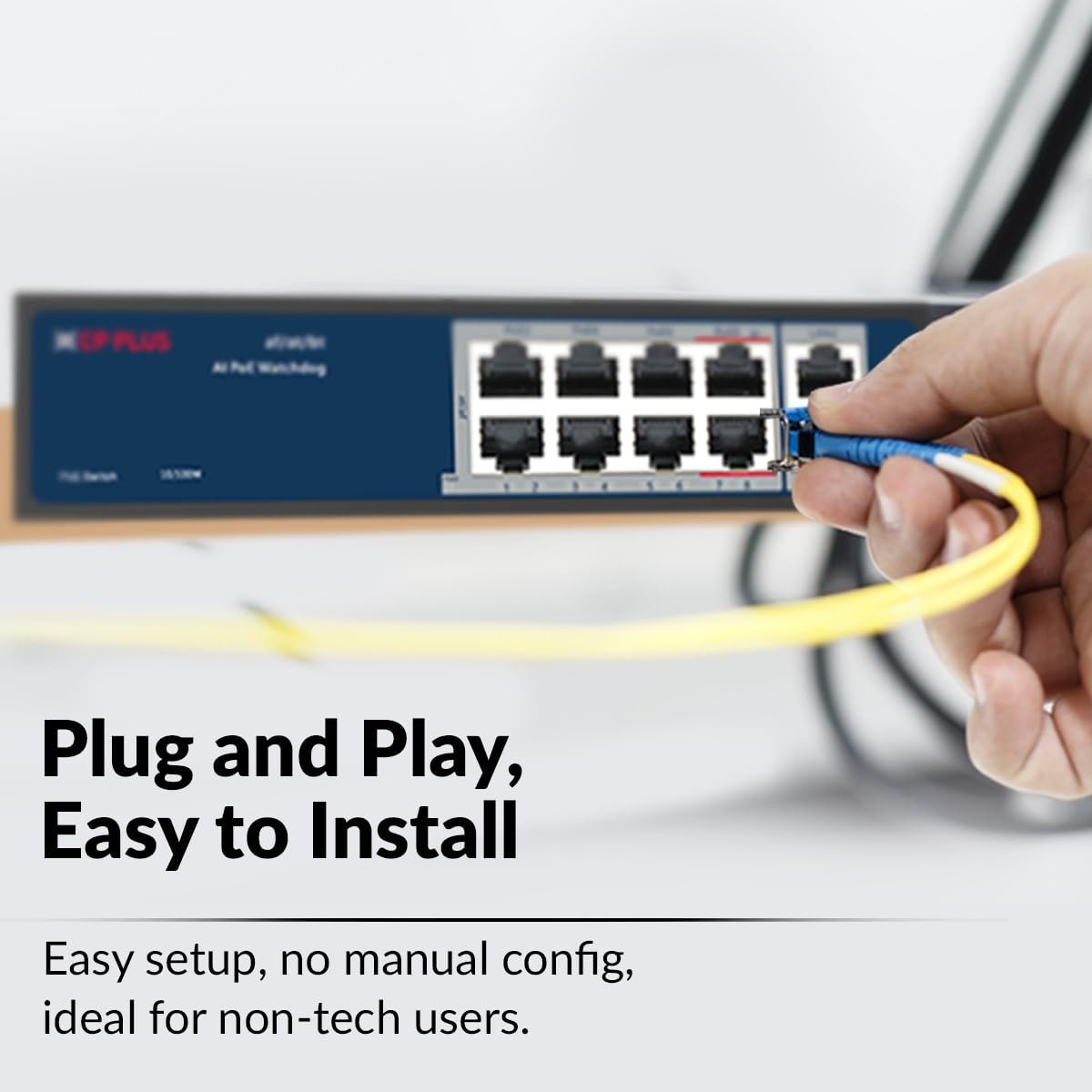 CP PLUS 8 Port PoE + 2 Uplink Port CP-ANW-HPU8H2-N12 PoE Switch with High Data Transfer , PoE watchdog AI Function - Image 5