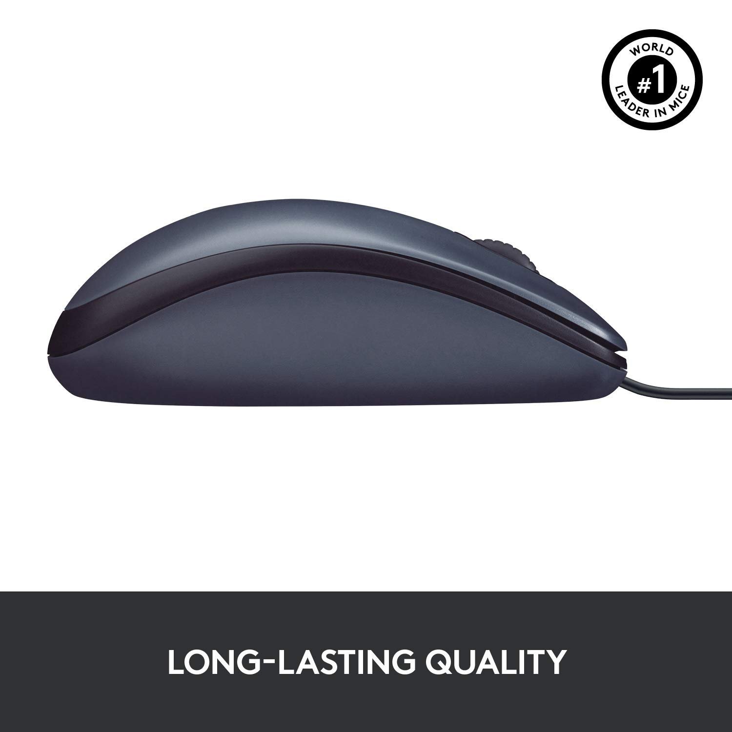 Logitech B100 Wired USB Mouse, 3 yr Warranty, 800 DPI Optical Tracking, Ambidextrous PC/Mac/Laptop - Black - Image 5