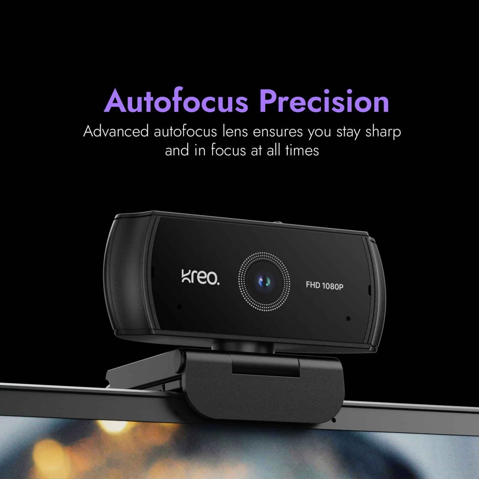 Kreo Owl Lite Full HD Webcam with 1080P 30 FPS, Auto-Focus and Built-in Dual Digital Mic, Plug and Play Setup for Video Call, Streaming, YouTube and More (Black, Owl Lite) - Image 6