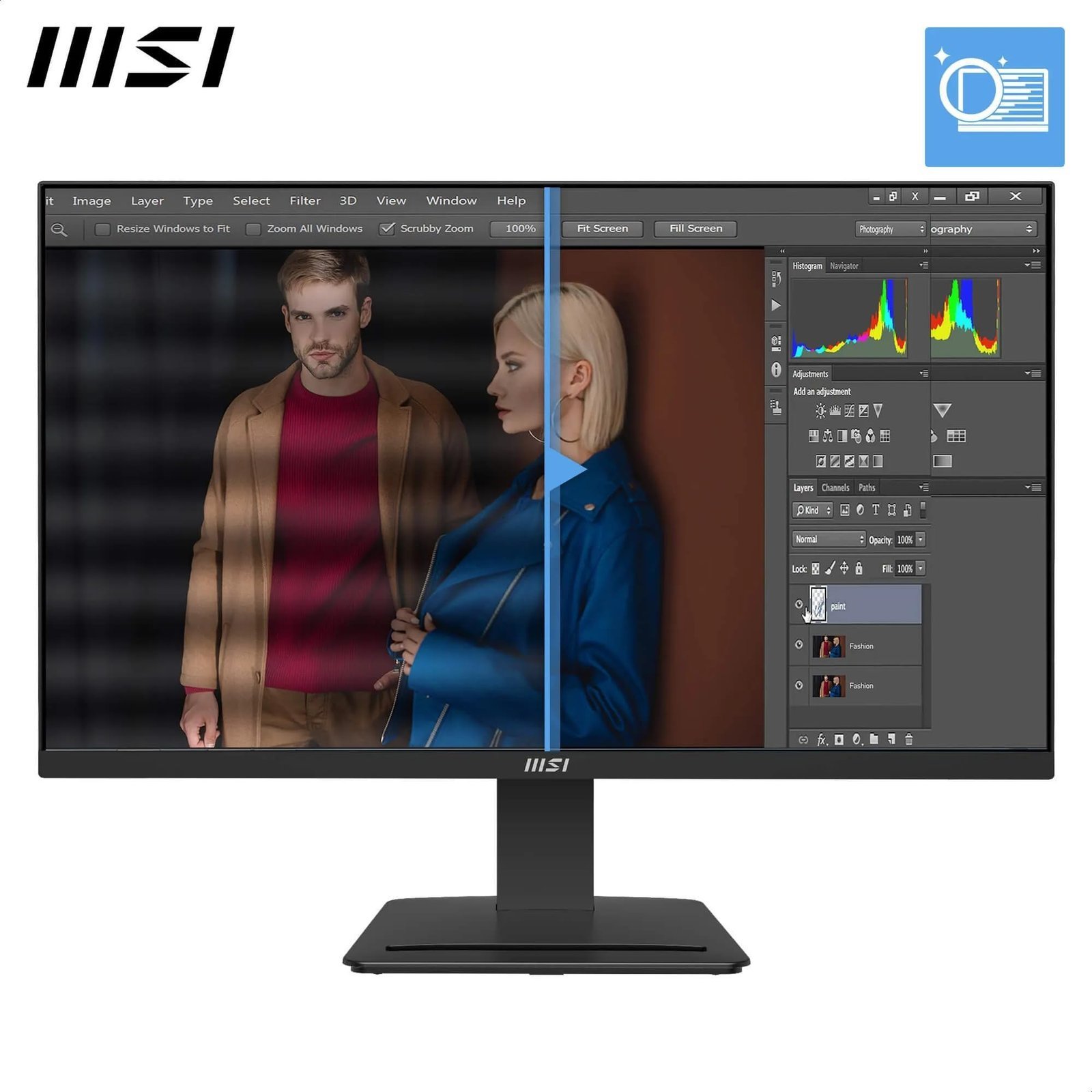 MSI PRO MP273Q E7 27-Inch WQHD Computer Monitor, 2560x1440 IPS, 75Hz, 1ms, Eye Care, Tilt Adjustable, Vesa Mount, Black - Image 3