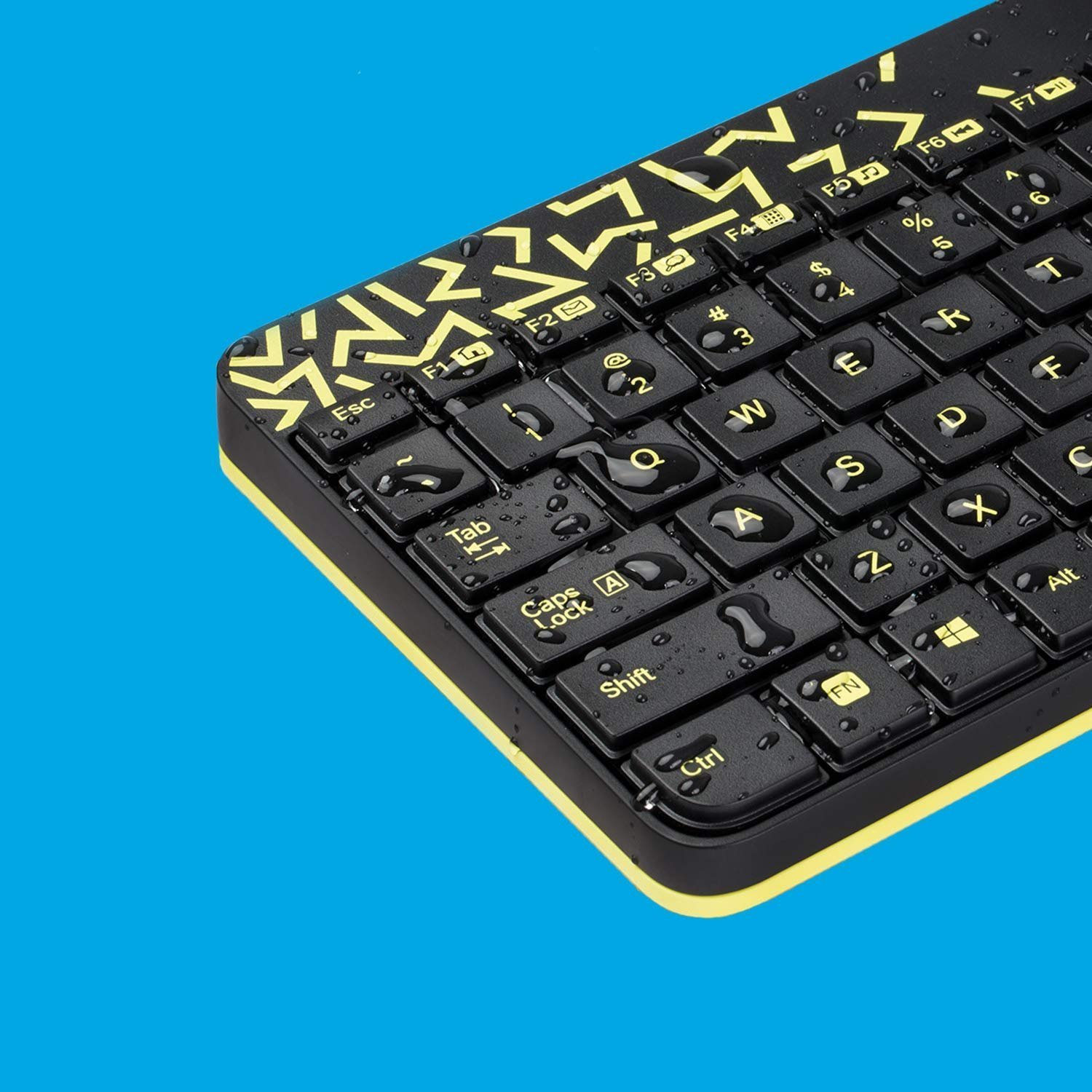 Logitech MK240 Nano Wireless USB Keyboard and Mouse Set, 12 Function Keys 2.4GHz Wireless, 1000DPI, Spill-Resistant Design, PC/Mac, Black/Chartreuse Yellow - Image 4