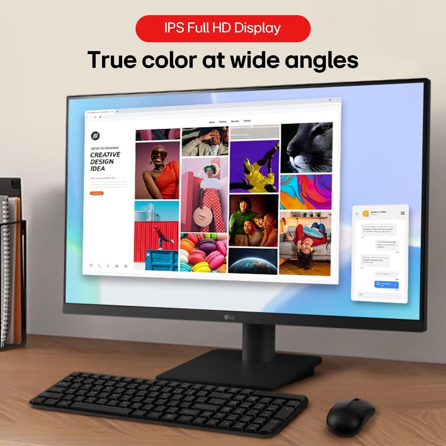 LG 27MS550-B 68.6 cm (27 Inch) FHD (1920x1080) IPS PC Monitor with 100Hz, 5ms (GtG), Flicker Safe & Reader Mode, 2xSpeakers, 2xHDMI, Tilt/Height Adjustable, 3-Side Virtually Borderless Design (Black) - Image 5
