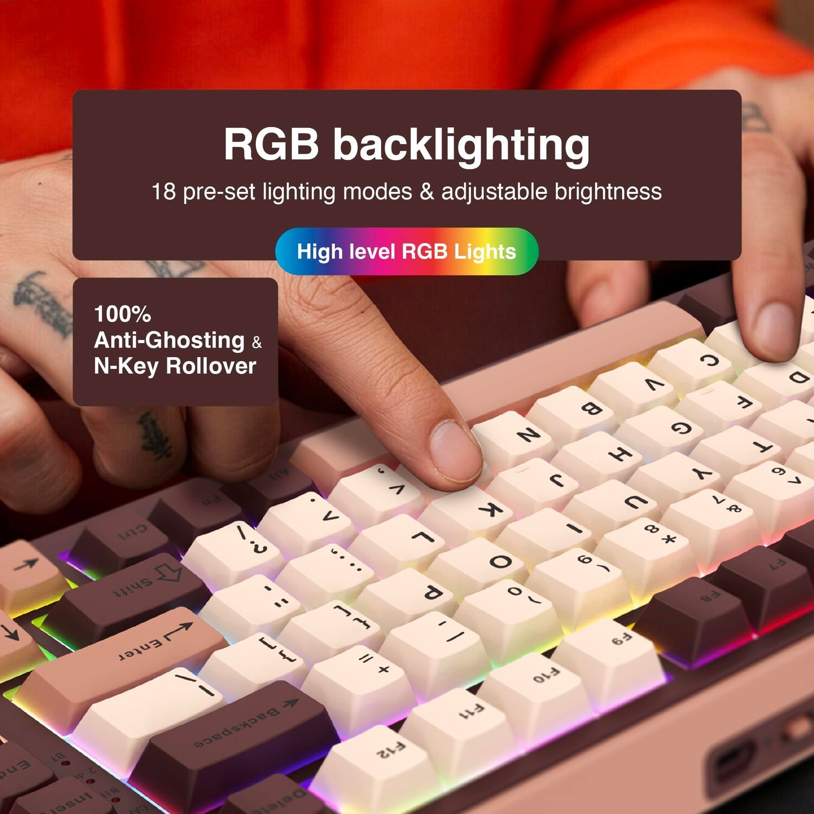 FINGERS Lethal-GK1 Mechanical RGB Gaming Keyboard with Multi-Function Knob - Image 5