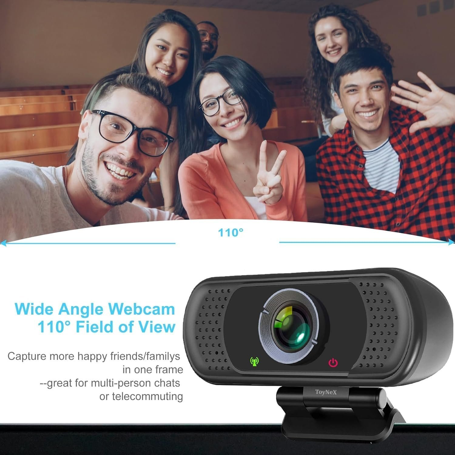 ToyNeX Full HD 1080P Webcam with Microphone, Pro Streaming Computer Camera, Widescreen USB Web Camera for Desktop PC Laptop.(Black) - Image 4