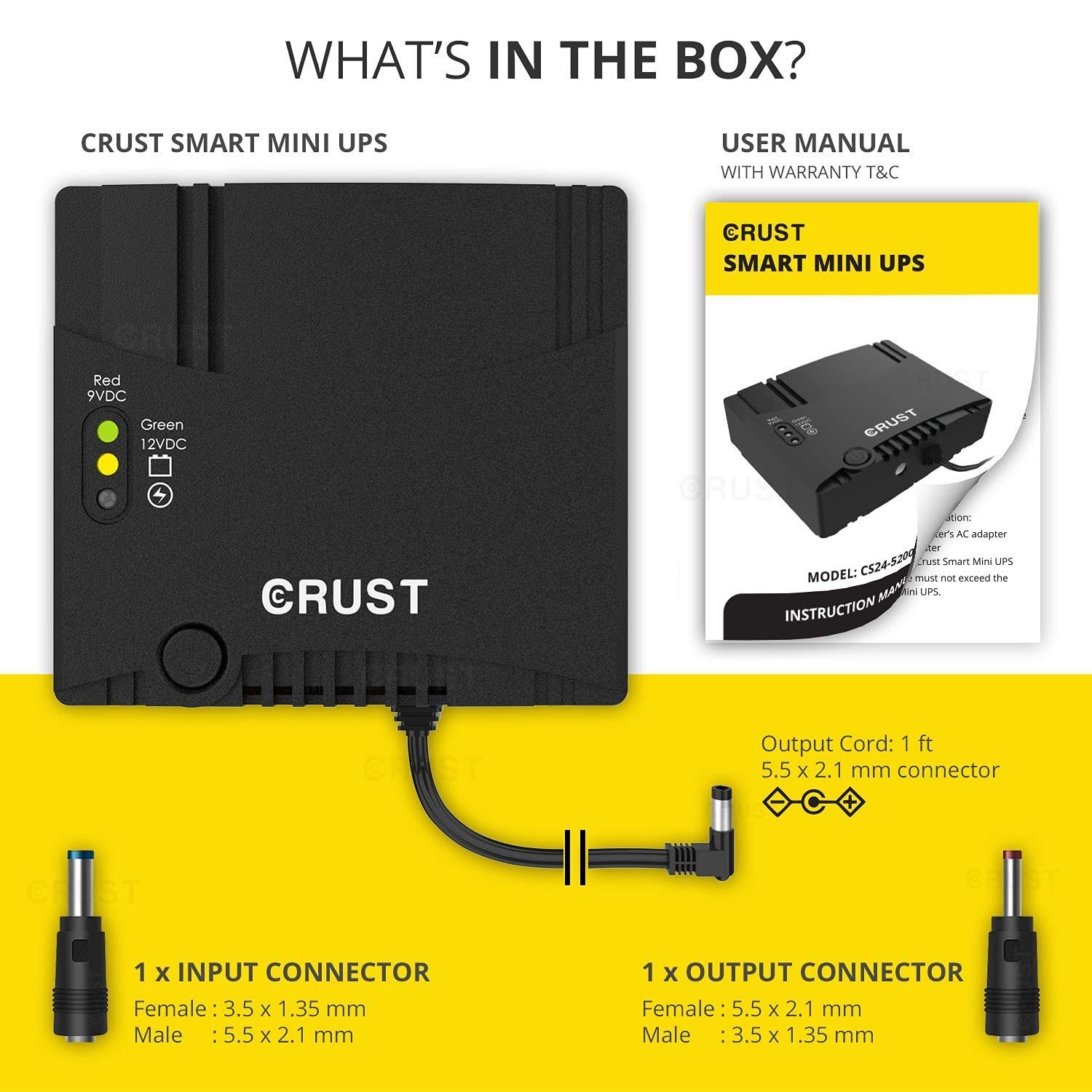 CRUST Smart Mini UPS for WiFi Router and Modem. Upto 4 Hours Power Backup. Replaceable EV Grade Li-Ion Battery. Supports 9V & 12V Routers, CCTV, Set Top Box, Access Control - Image 5