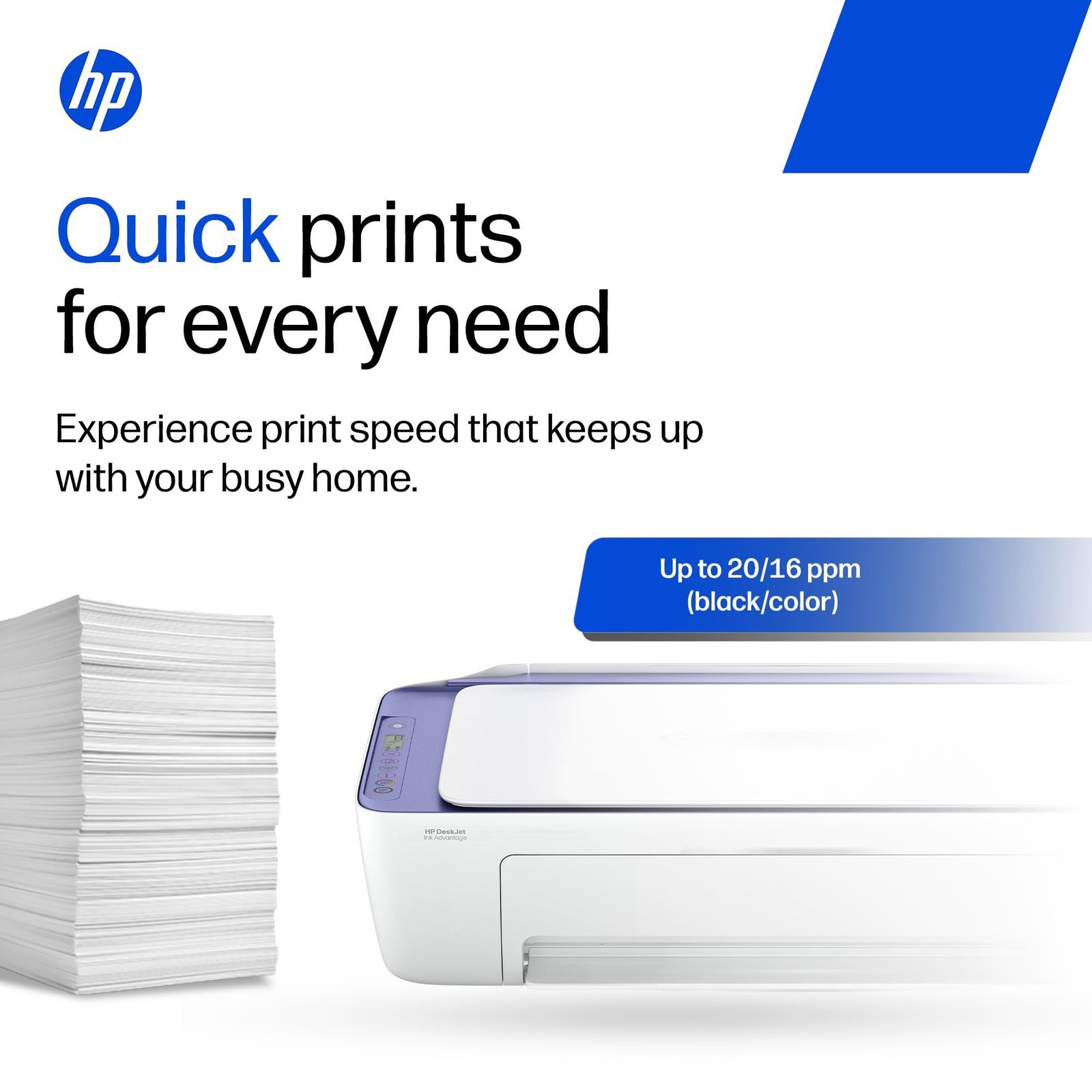 HP AI Capable Deskjet 2931 Printer | Dual Band WiFi (up to 10X Faster) All in One Colour Printer, Print/Scan/Copy, Print Speed up to 20 PPM - Image 4