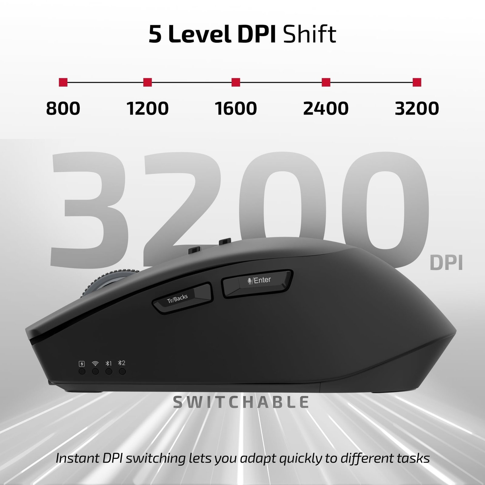 iBall GLIDR Ai1 Smart AI Wireless Mouse, Powered by ChatGPT AI Voice & Text Translation, Voice Typing, Centralized AI Software, 100+ Languages, Dual Mode (BT + 2.4GHz), Rechargeable Battery (Black) - Image 4