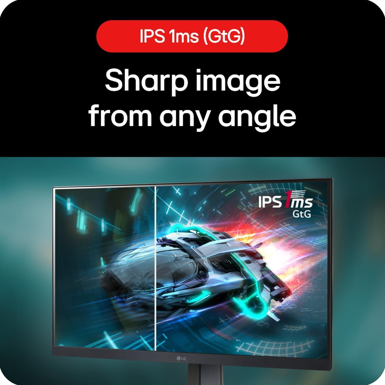 LG 24GS65F Smartchoice 60.47cm (23.8Inch) Ultragear FHD (1920x1080) IPS Gaming Monitor, 180Hz, 1ms, NVIDIA G-SYNC Compatible, AMD FreeSync, DP, HDMI, Tilt/Height/Pivot Adjustable, Anti-Glare (Black) - Image 6