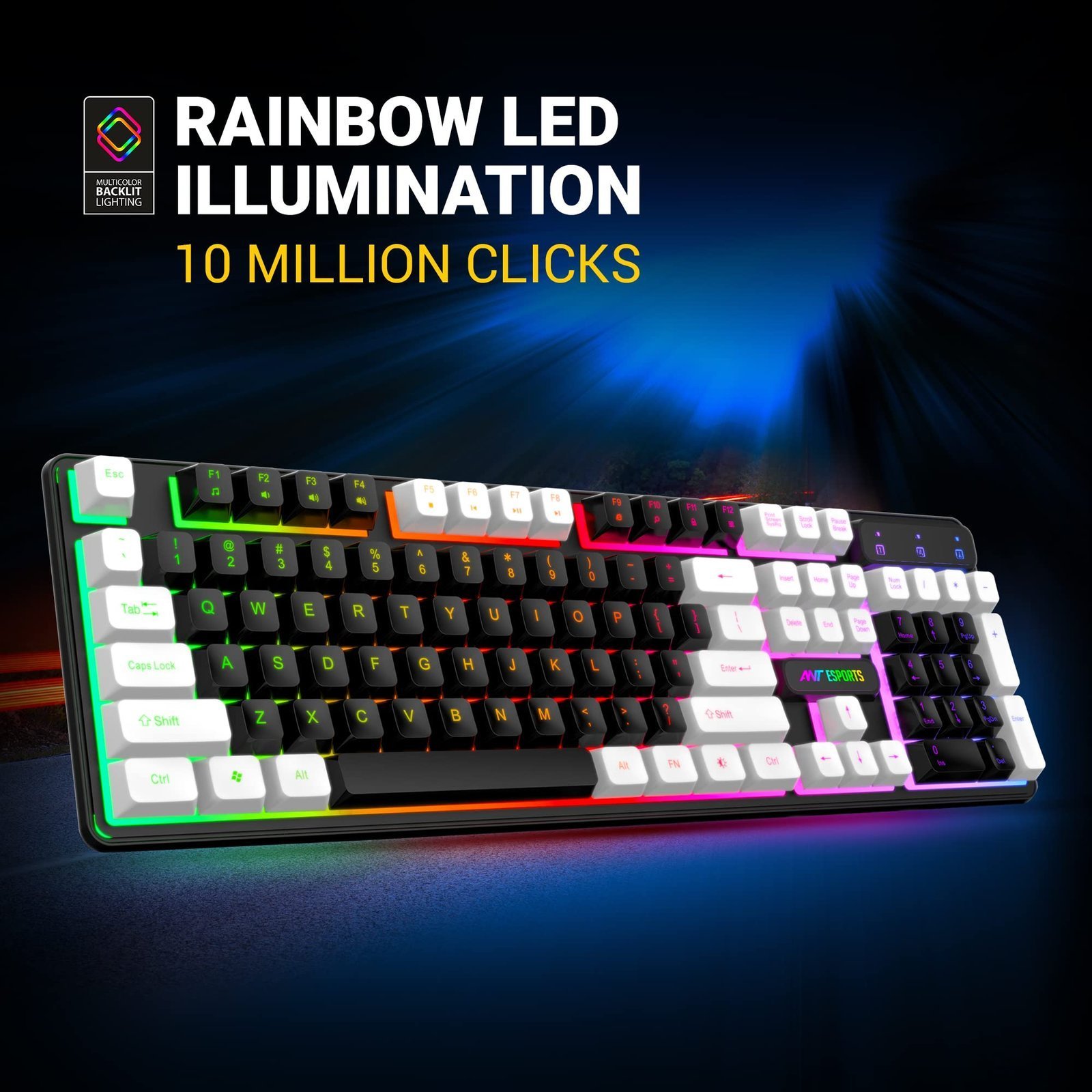 Ant Esports KM1400 Pro Backlit Membrane Gaming Keyboard - Image 4