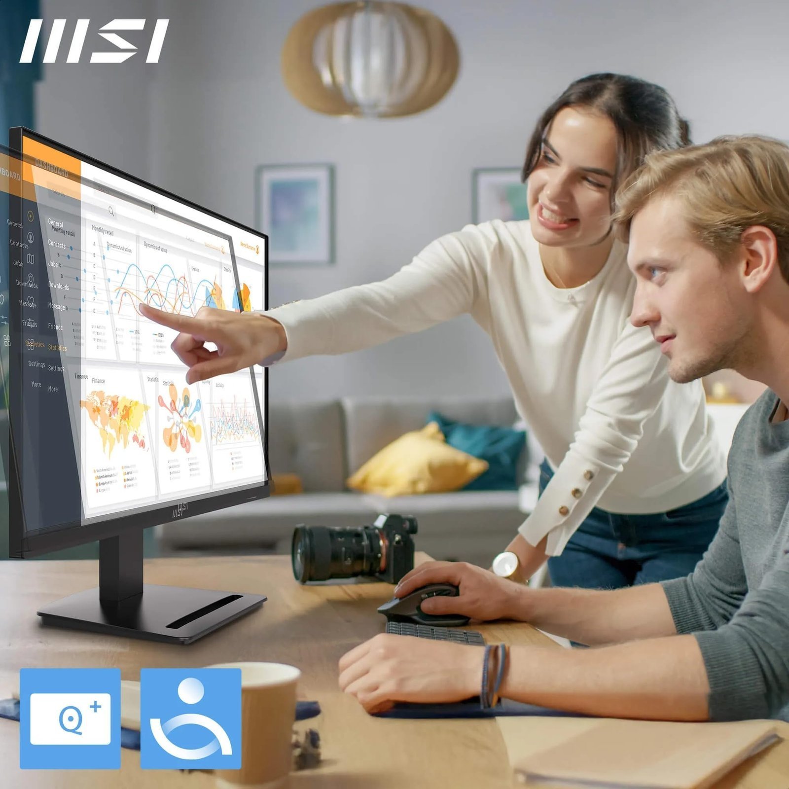 MSI PRO MP273Q E7 27-Inch WQHD Computer Monitor, 2560x1440 IPS, 75Hz, 1ms, Eye Care, Tilt Adjustable, Vesa Mount, Black - Image 4