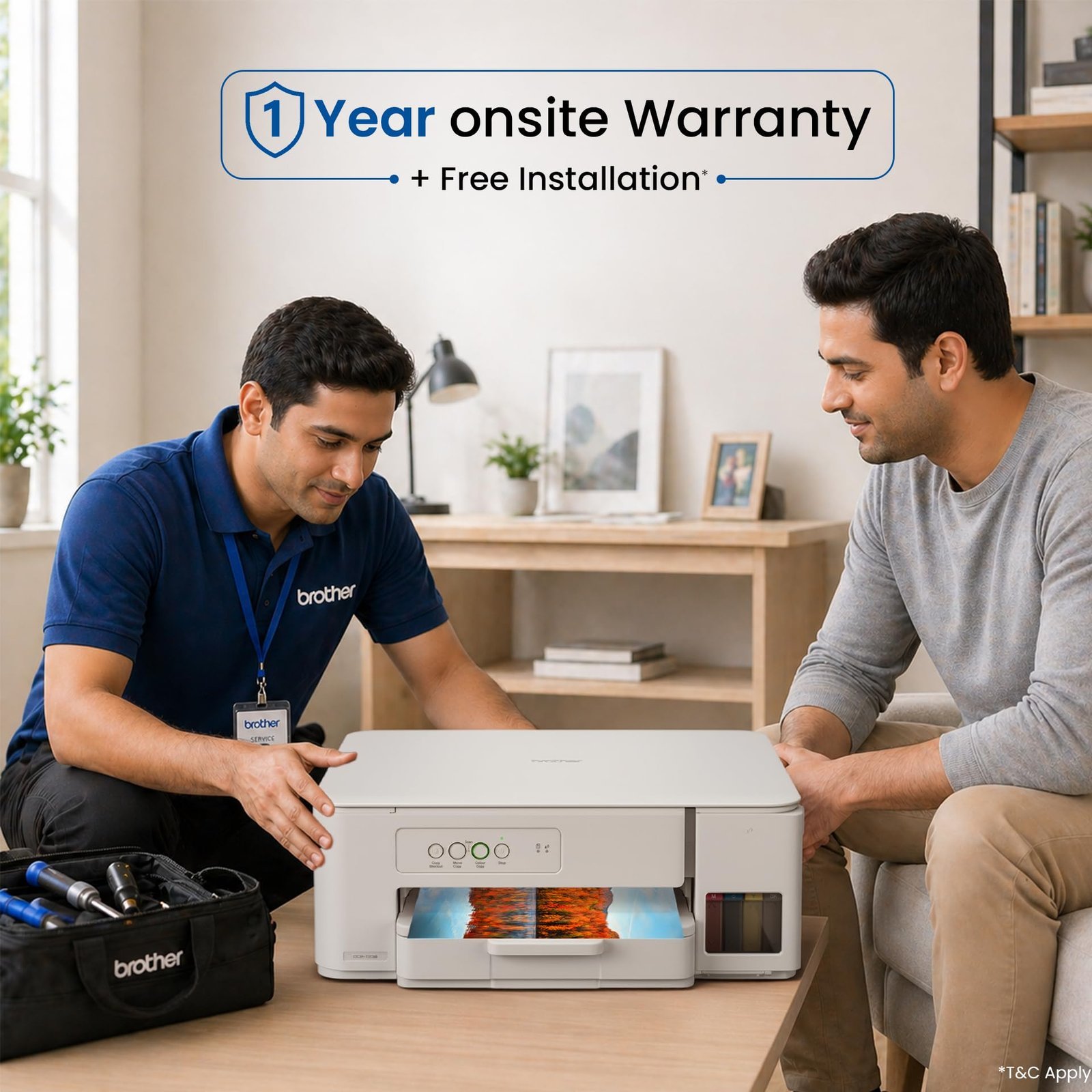 Brother Ink Tank DCP-T236 (New Launch) All in One (Print Scan Copy) Color Home Printer, 27/11 PPM BK/CL, 150 Sheet Paper Tray, Print Upto 7.5K Pages in Black & 5K in Color Each (CMY),Free Installation - Image 7