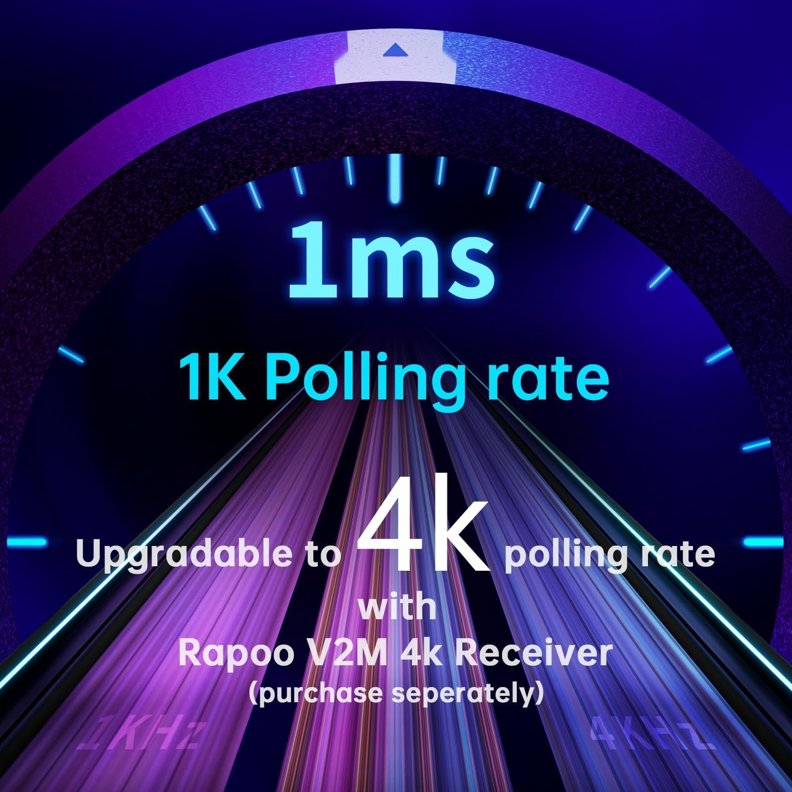 Rapoo VT9PRO - 68g Ultra Lightweight Wireless Gaming Mouse, Upto 26000K DPI, 1K+4K Polling Rate, PAW 3398 Esports Sensor, 1ms Response,10 Buttons & 160 Hr Battery Life, Onboard Memory - White - Image 4