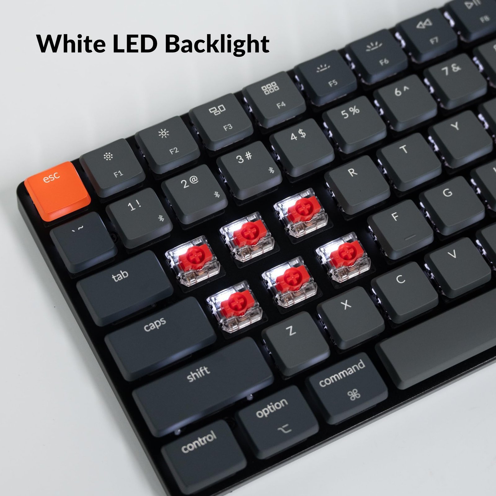 Keychron K3 Version 2, 84 Keys Ultra-Slim Wireless Bluetooth/USB Wired Mechanical Keyboard with White LED Backlit, Low-Profile Gateron Mechanical Red Switch Compatible with Mac Windows - Image 9
