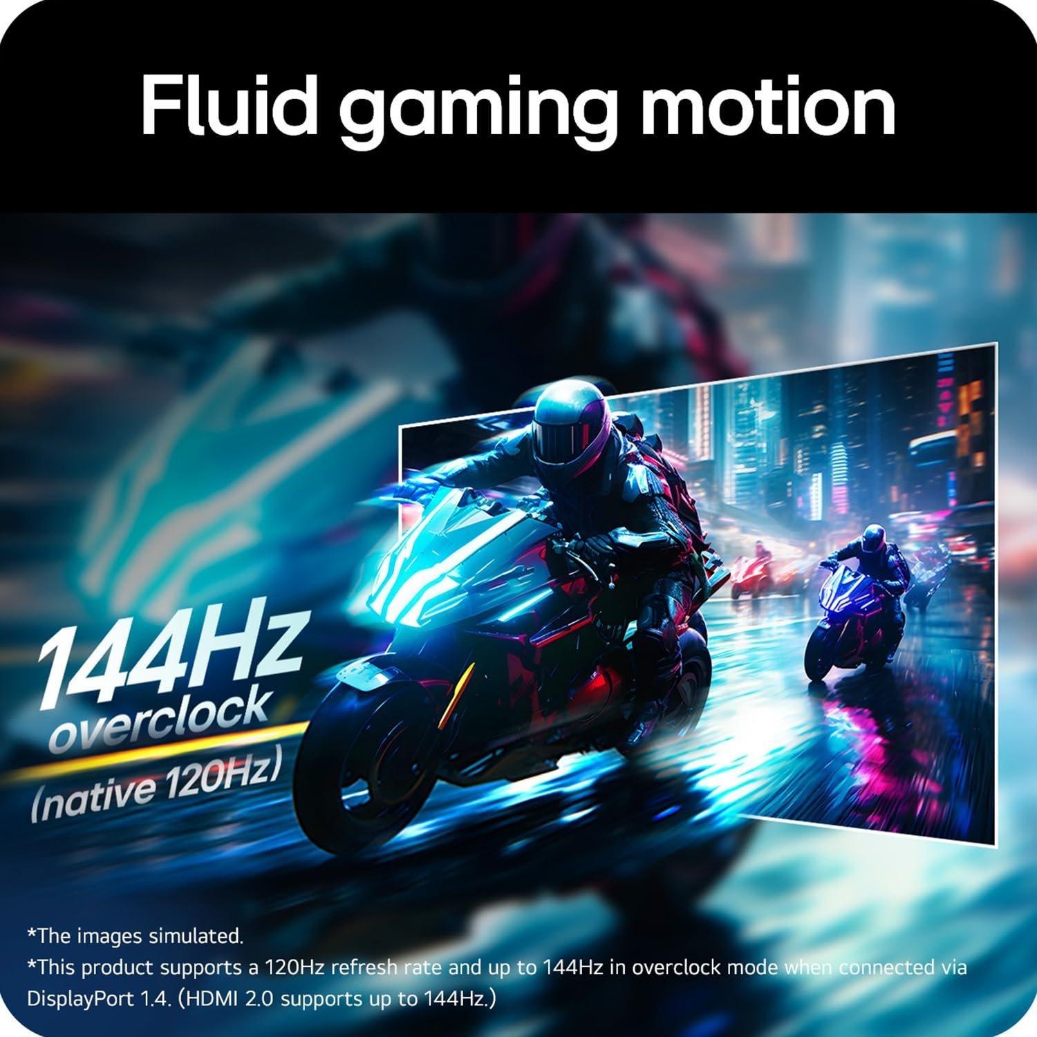 LG 24G411A 60.4 cm(24 Inch) Ultragear FHD(1920 x 1080) IPS Gaming Monitor, 1ms MBR, 144Hz (O/C), HDR10, NVIDIA G-Sync Compatible, AMD FreeSync, HDR10, HDMI, DP, HP Out, Anti-Glare, Slim Stand, Black - Image 6