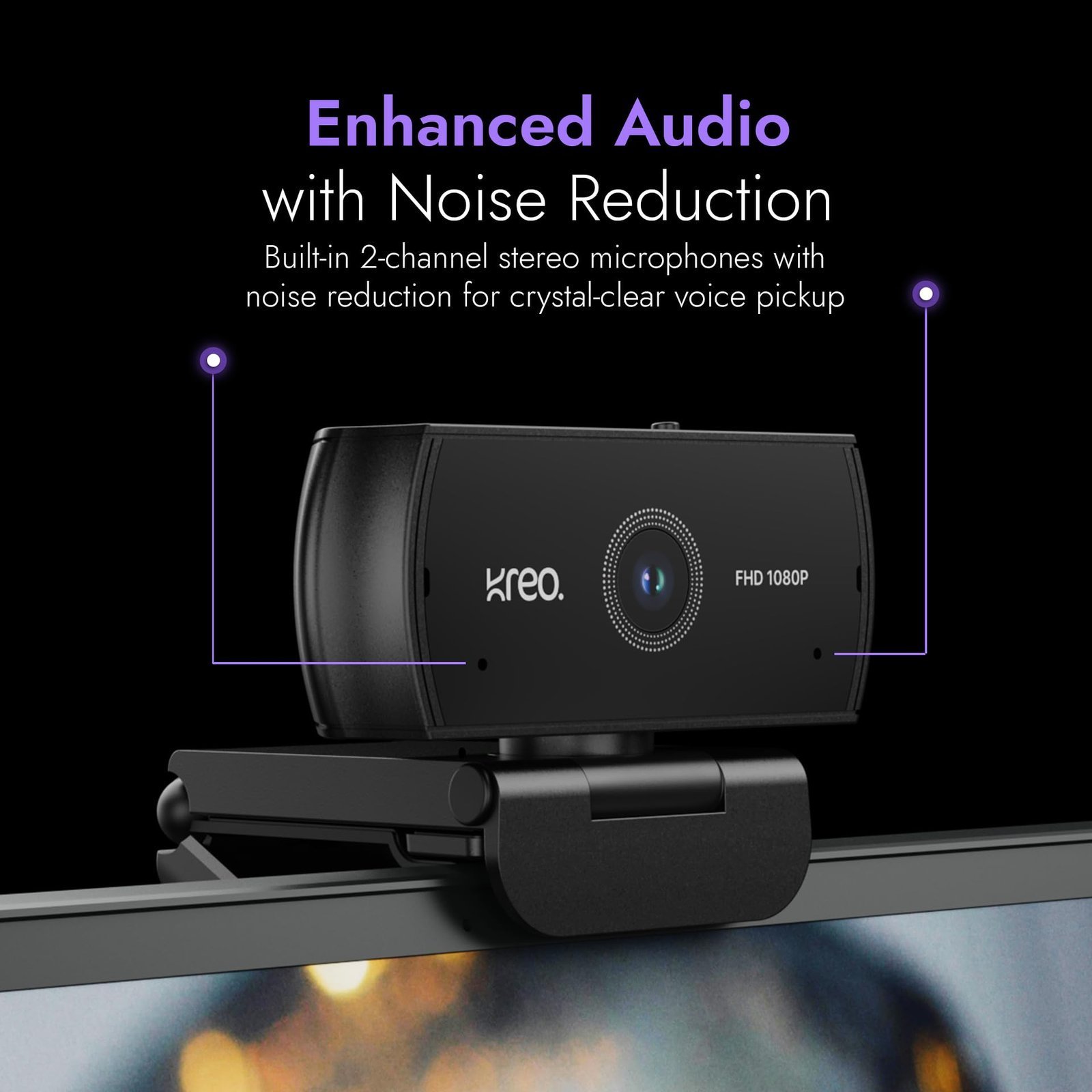 Kreo Owl Lite Full HD Webcam with 1080P 30 FPS, Auto-Focus and Built-in Dual Digital Mic, Plug and Play Setup for Video Call, Streaming, YouTube and More (Black, Owl Lite) - Image 7