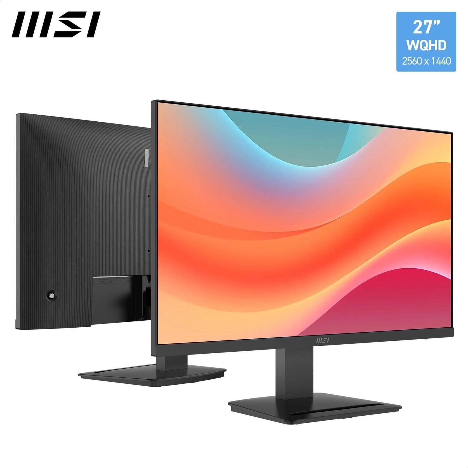 MSI PRO MP273Q E7 27-Inch WQHD Computer Monitor, 2560x1440 IPS, 75Hz, 1ms, Eye Care, Tilt Adjustable, Vesa Mount, Black - Image 2