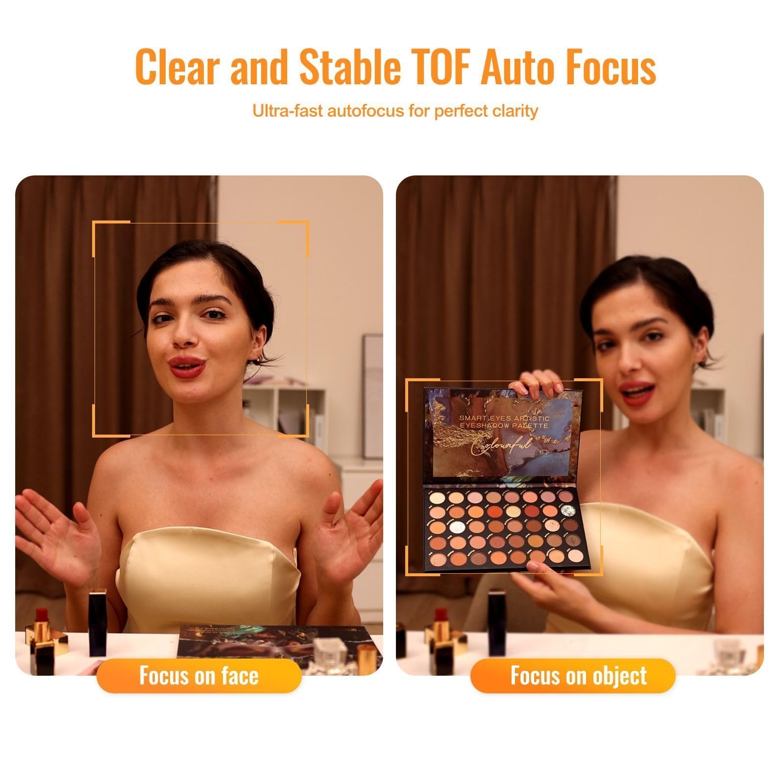 Angetube 4K Webcam for PC, Full HD 1080P@60FPS Streaming Camera with Ring Light, TOF Auto Focus, AI Noise Cancelling Mics, 78° FOV USB Web Cam for Laptop/Mac/PC Work with Zoom, Teams, Google Meet - Image 4
