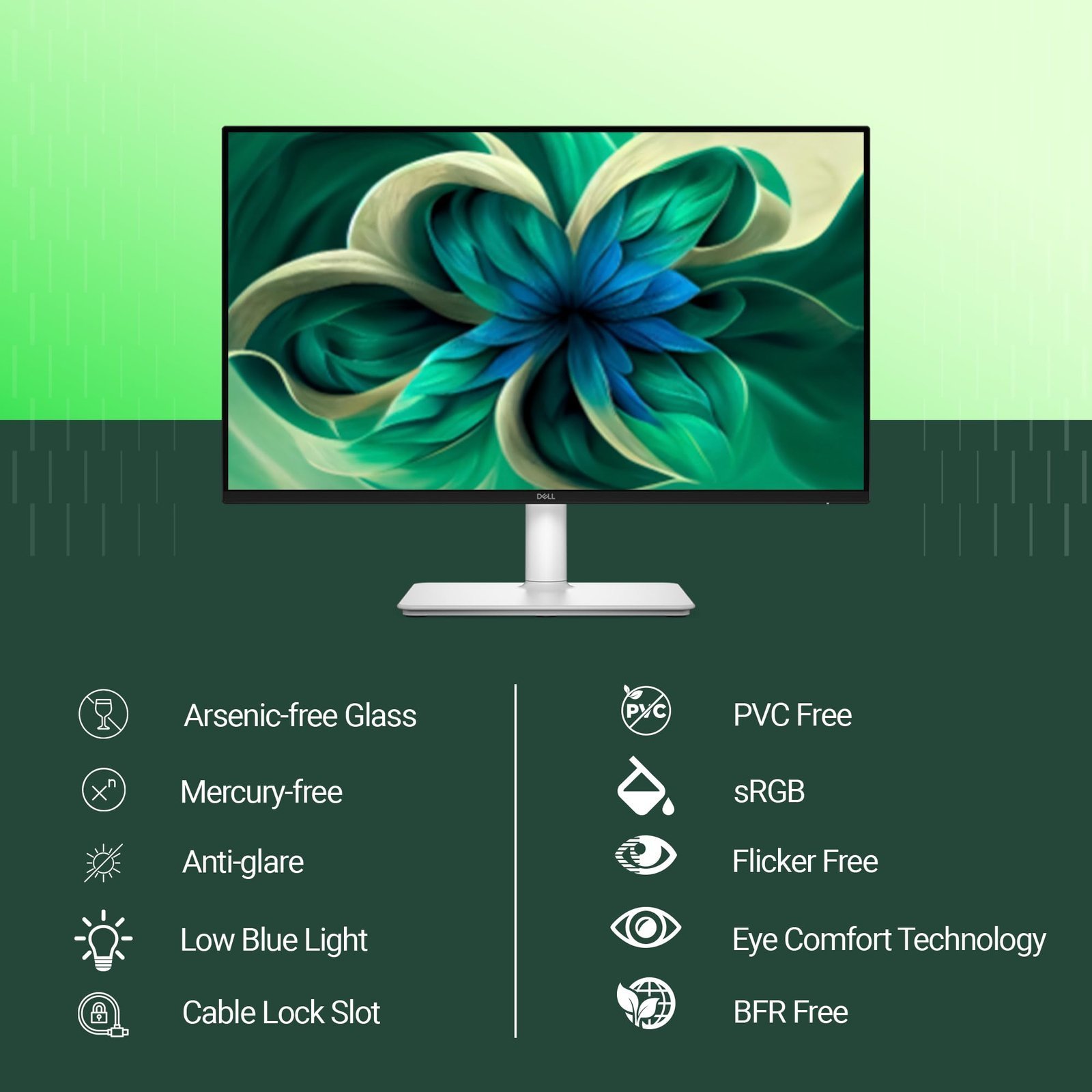 Dell S2425HSM 24"/60.45cm FHD Monitor|Ash White|144Hz Refresh|99% Srgb, 300 cd/m2 Brightness|IPS Panel, 1ms| Contrast 1500:1| 2xHDMI, Built-in 3W Dual Speakers|Warranty 3 Years, Ergonomic|AMD FreeSync - Image 3