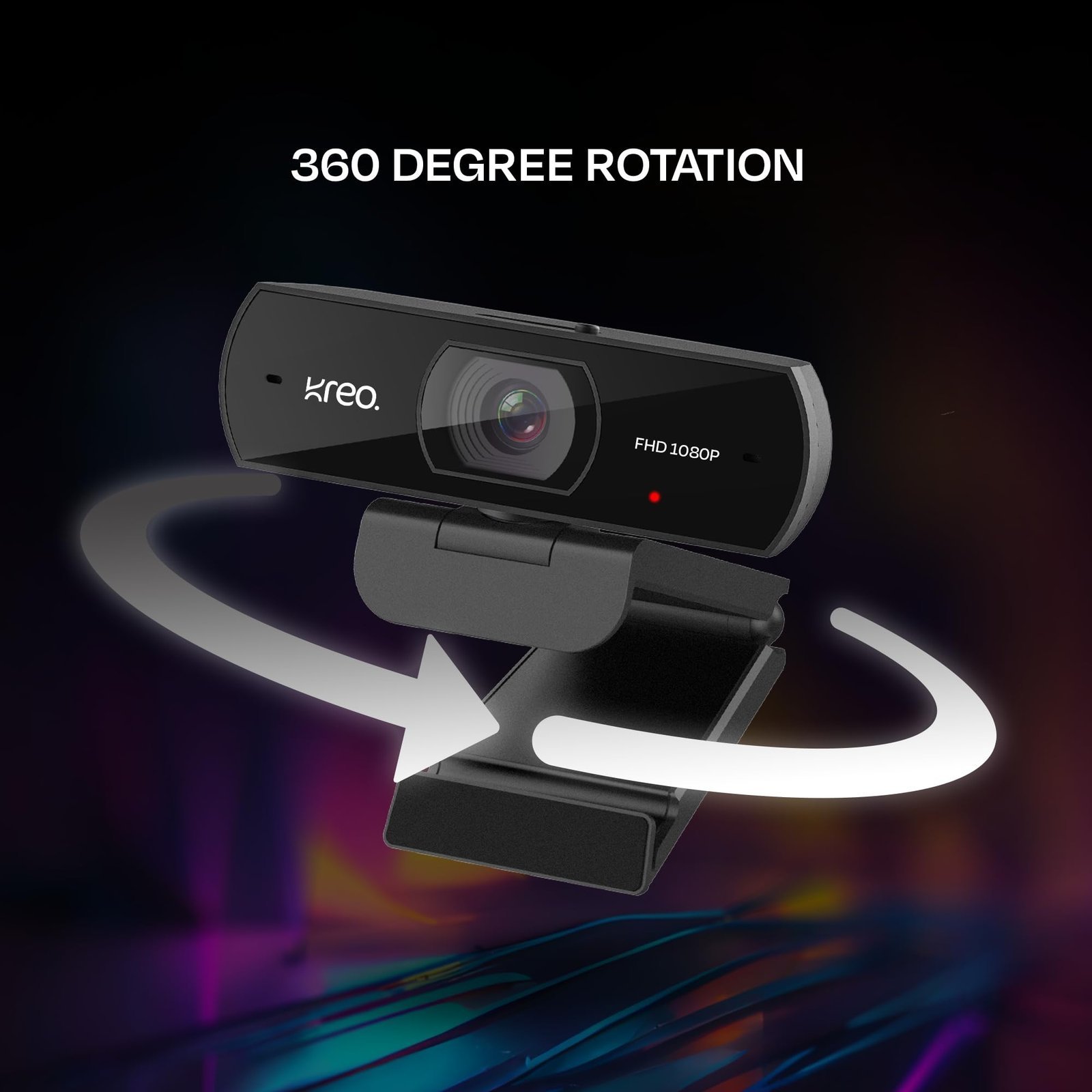 Kreo Owl Full HD 1080P 60 FPS Webcam with Auto-Focus and Built-in Dual Digital Mic, Plug and Play Setup for Video Call, Streaming, YouTube and More, Built-in Privacy Shutter with 360 Rotation (Black) - Image 8