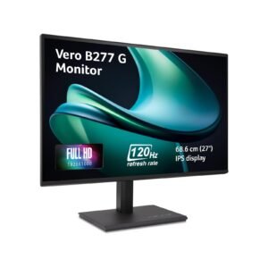 Acer Vero B277 G 27 Inch IPS FHD Monitor | 120Hz AdaptiveSync | ErgoStand Tilt/Swivel/Pivot/Height Adjust | TUV Low Blue Light | VisionCare 2.0 | HDMI + DP Ports | TCO/EPEAT Gold | 85% PCR Eco Design
