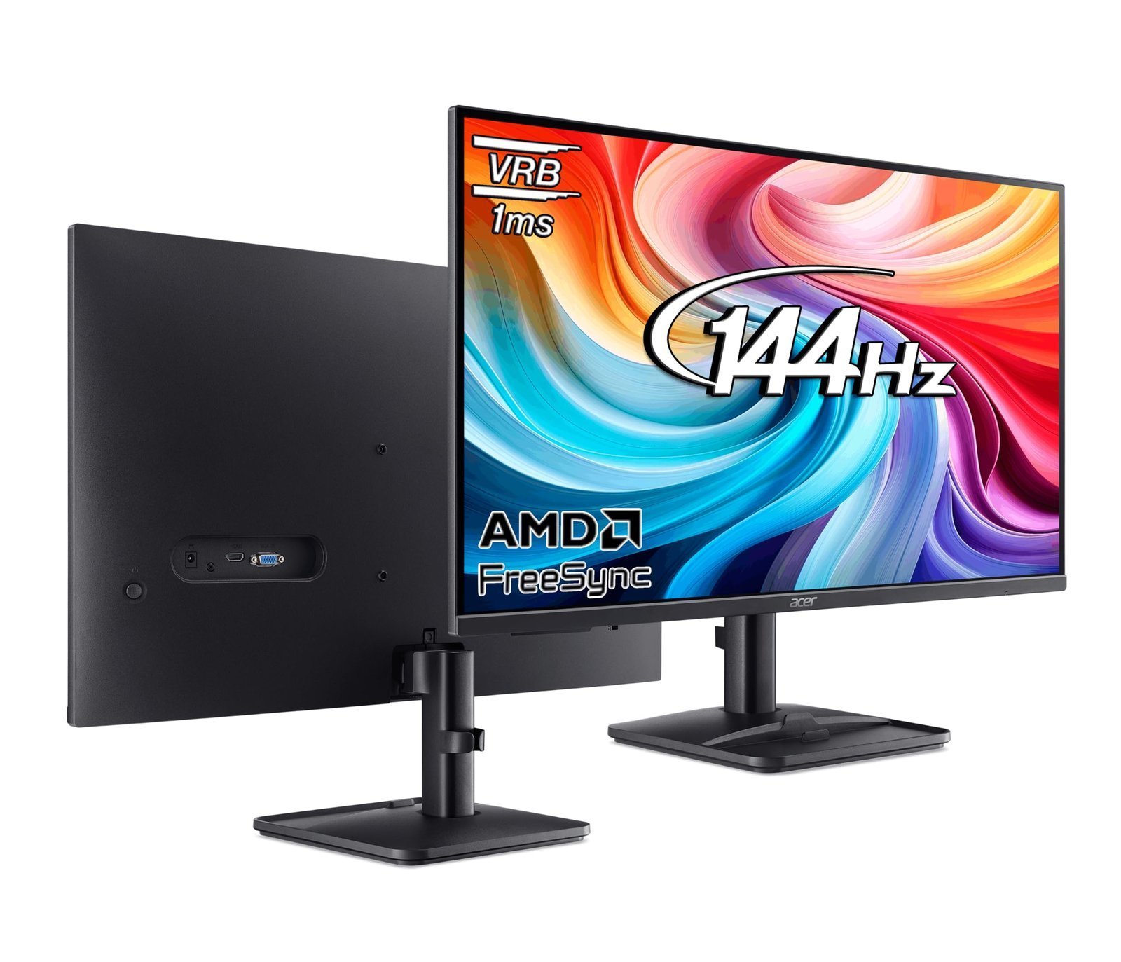acer EK240Y P0 23.8 Inch VA Panel Full HD Backlit LED Monitor I 144Hz Refresh Rate, 1MS VRB Response Time, AMD FreeSync I 1 x VGA 1 x HDMI with Inbox HDMI Cable I Zero Frame Design I Eye Care I Black