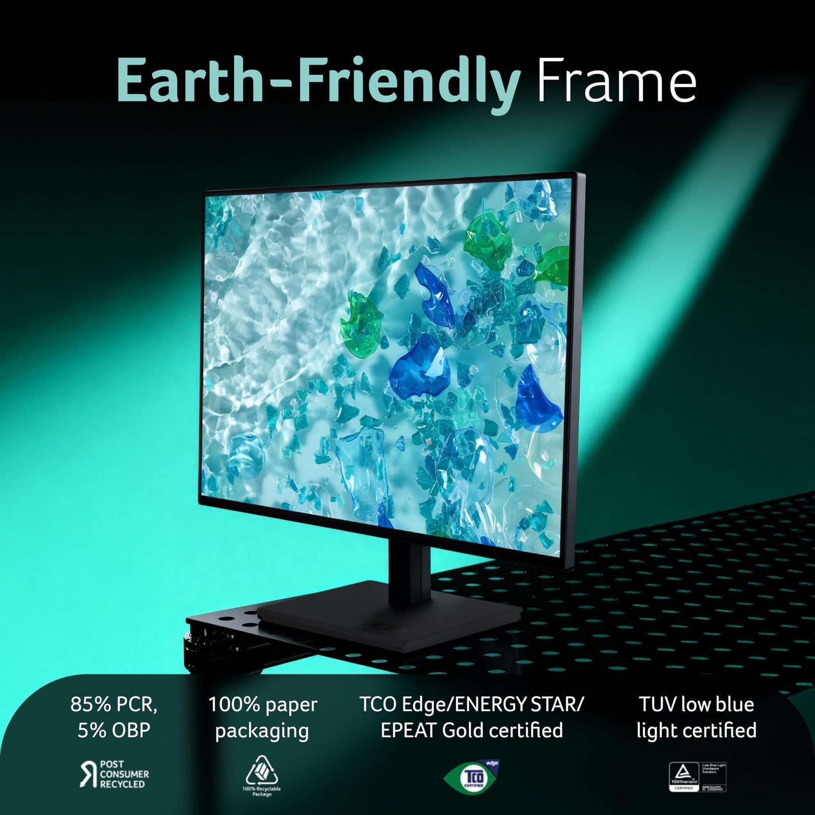 Acer Vero B277 G 27 Inch IPS FHD Monitor | 120Hz AdaptiveSync | ErgoStand Tilt/Swivel/Pivot/Height Adjust | TUV Low Blue Light | VisionCare 2.0 | HDMI + DP Ports | TCO/EPEAT Gold | 85% PCR Eco Design - Image 8