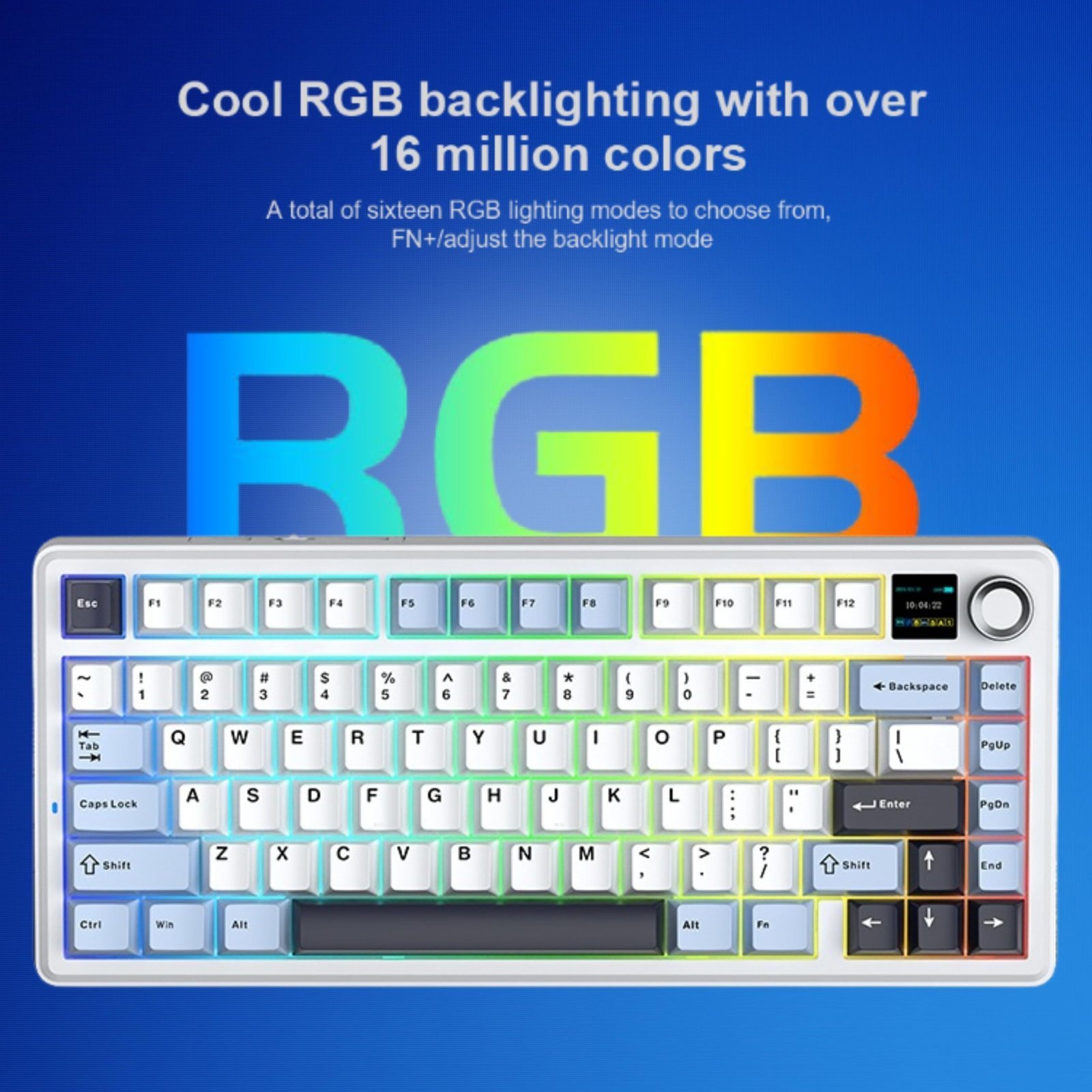 AULA F75Max 75% TKL Wireless Mechanical Keyboard | Hot Swappable | Pre-lubed Linear Switches | RGB Backlit | 2.4GHz/Type-C/Bluetooth Gaming Keyboard (F75Max Ice Blue, Reaper Switch) - Image 9