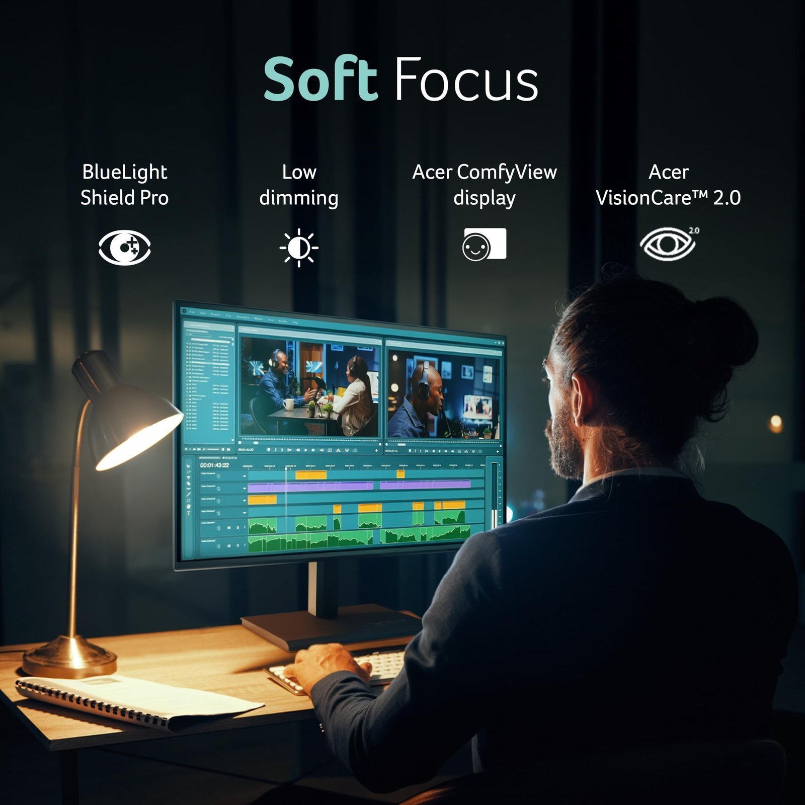 Acer Vero B277 G 27 Inch IPS FHD Monitor | 120Hz AdaptiveSync | ErgoStand Tilt/Swivel/Pivot/Height Adjust | TUV Low Blue Light | VisionCare 2.0 | HDMI + DP Ports | TCO/EPEAT Gold | 85% PCR Eco Design - Image 6