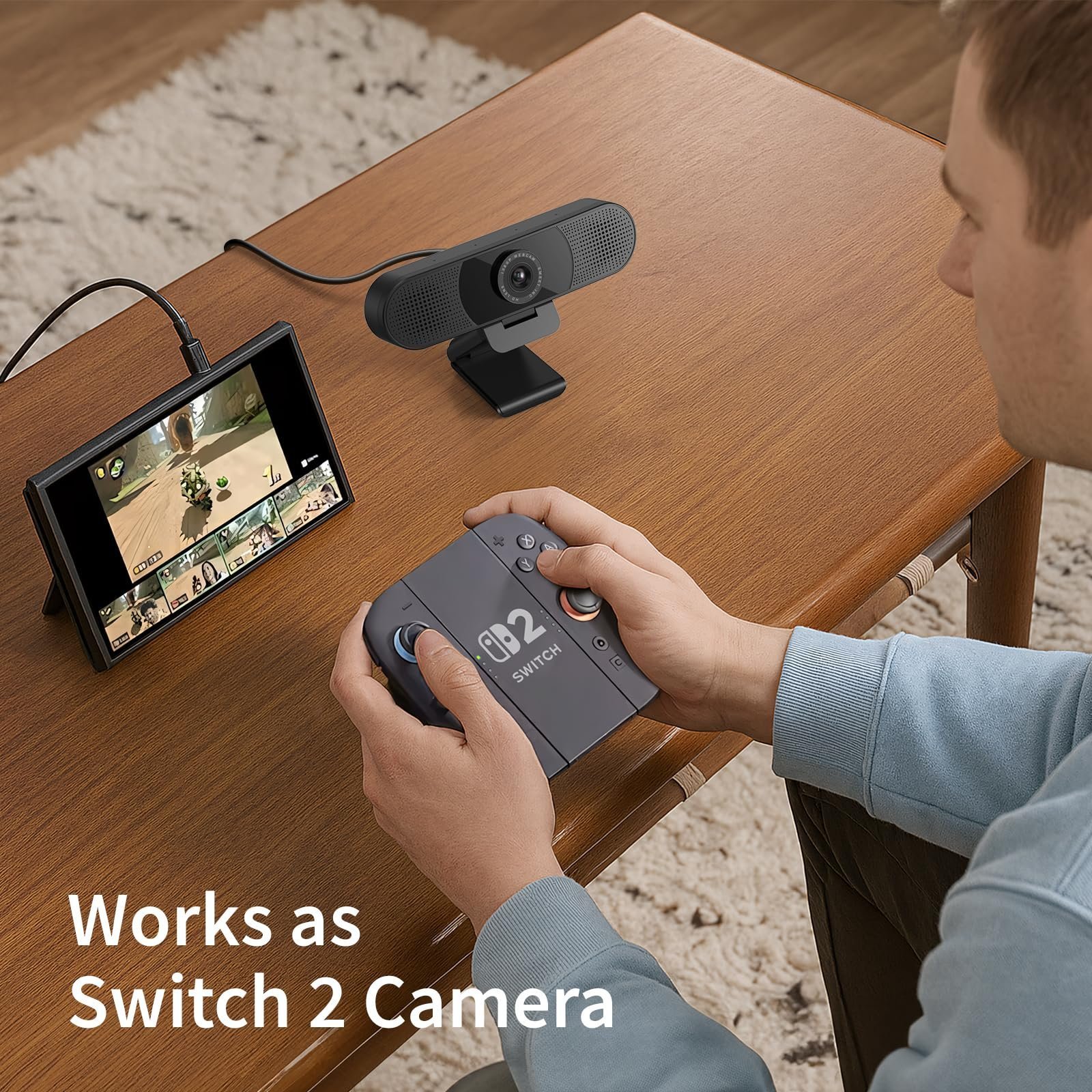 1080P Webcam with Microphone, eMeet C960 Web Camera, 2 Mics Streaming Webcam with Privacy Cover, 90°View Computer Camera, Plug&Play USB Webcam for Calls/Conference, Zoom/Skype/YouTube, Laptop/Desktop - Image 9