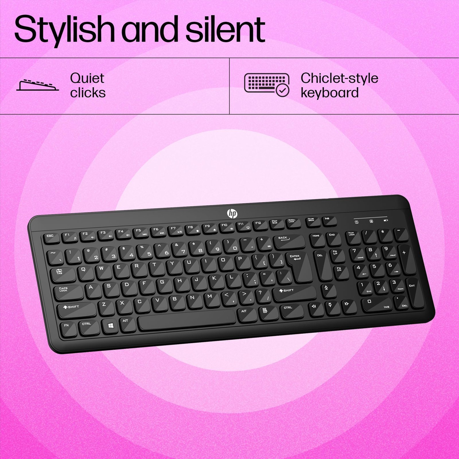 HP K260 Wireless Keyboard/Quick/Comfy/Accurate/Plug and Play/LED Indicators - Image 3