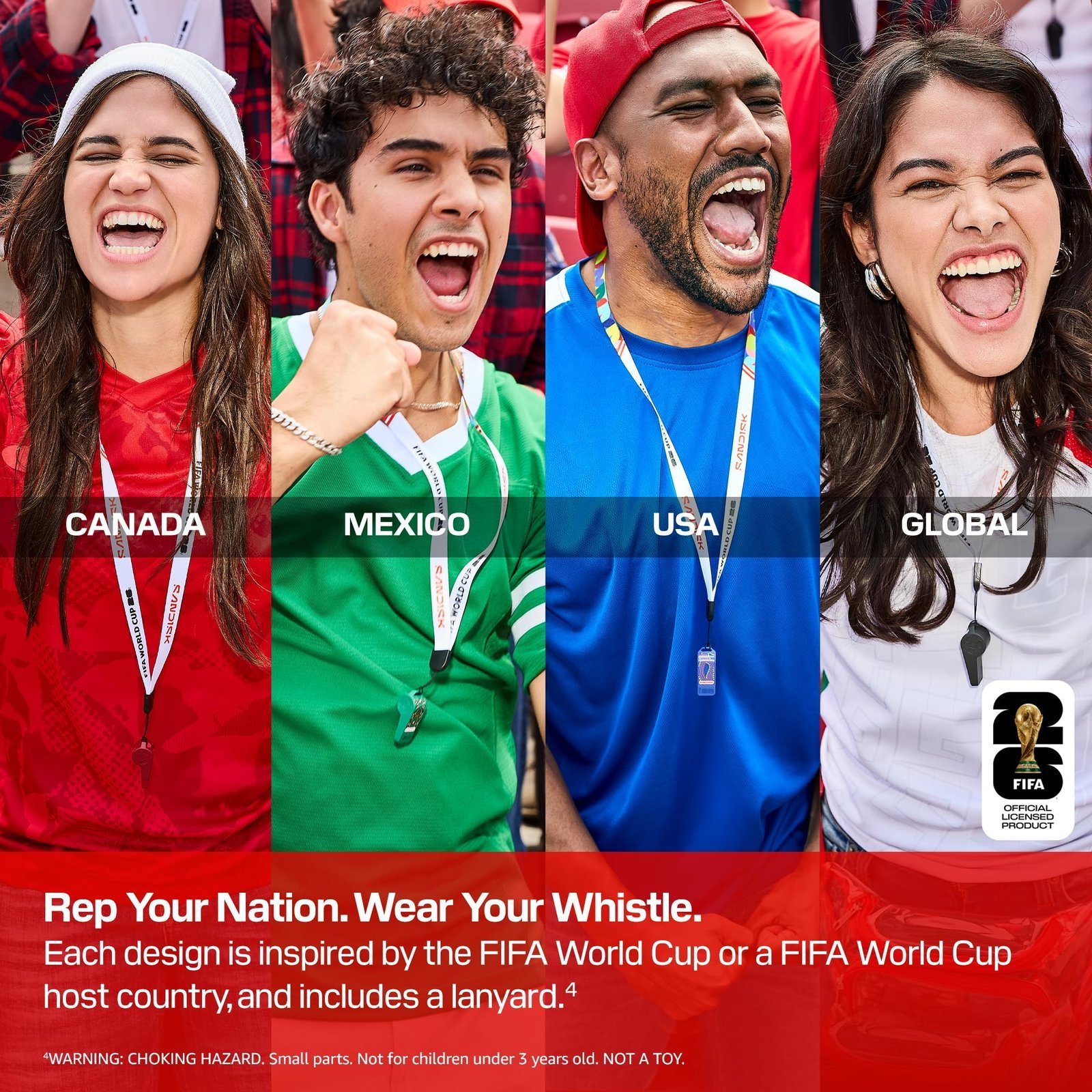 SANDISK USB Type-C Flash Drive 128GB, FIFA World Cup 2026 Edition, Up to 300MB/s, Collectible Whistle Design Pendrive for Smartphone & Laptop - Image 3